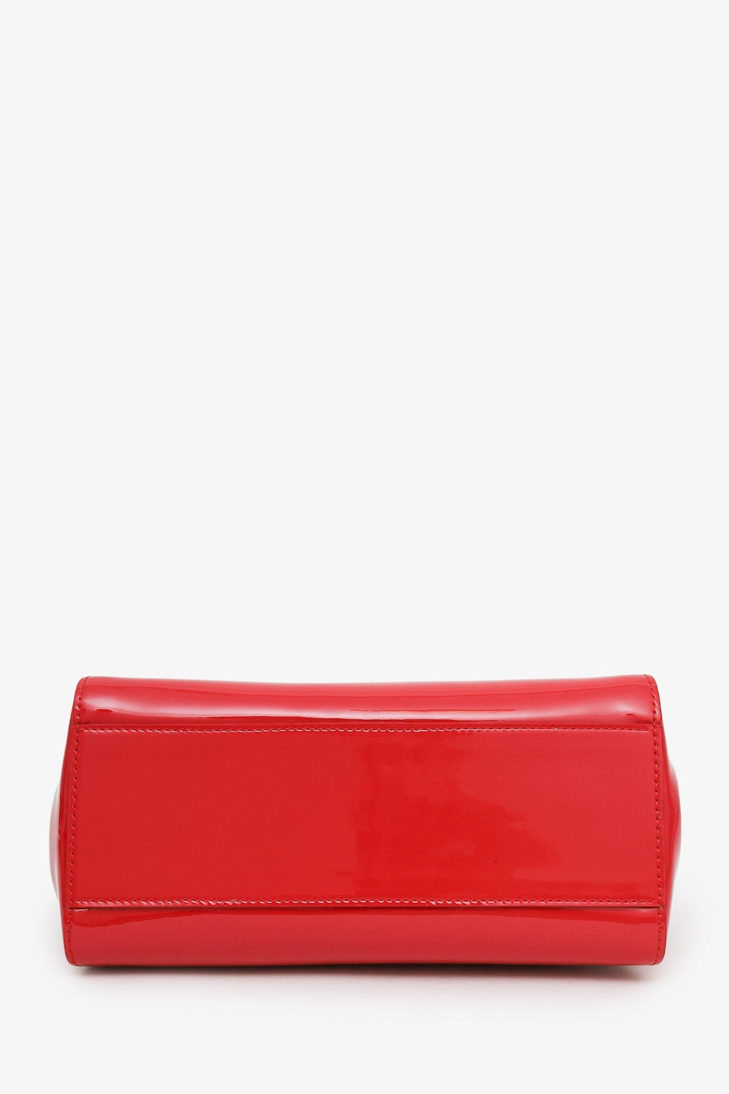 Fendi Red Patent Leather Peekaboo Mini Satchel Bag With Strap