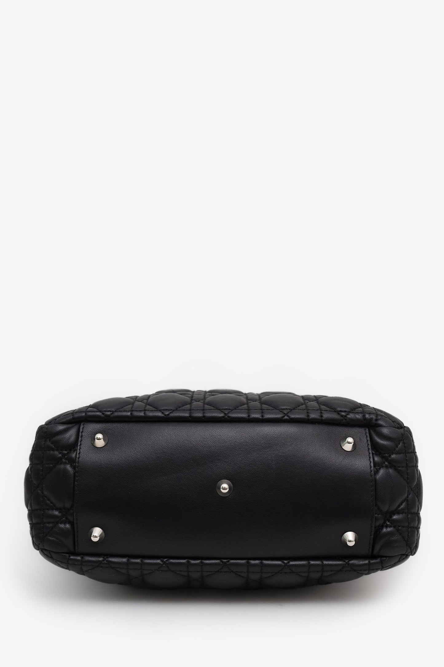 Christian Dior 2008 Black Cannage Lambskin Dior Soft Shopping Tote Bag