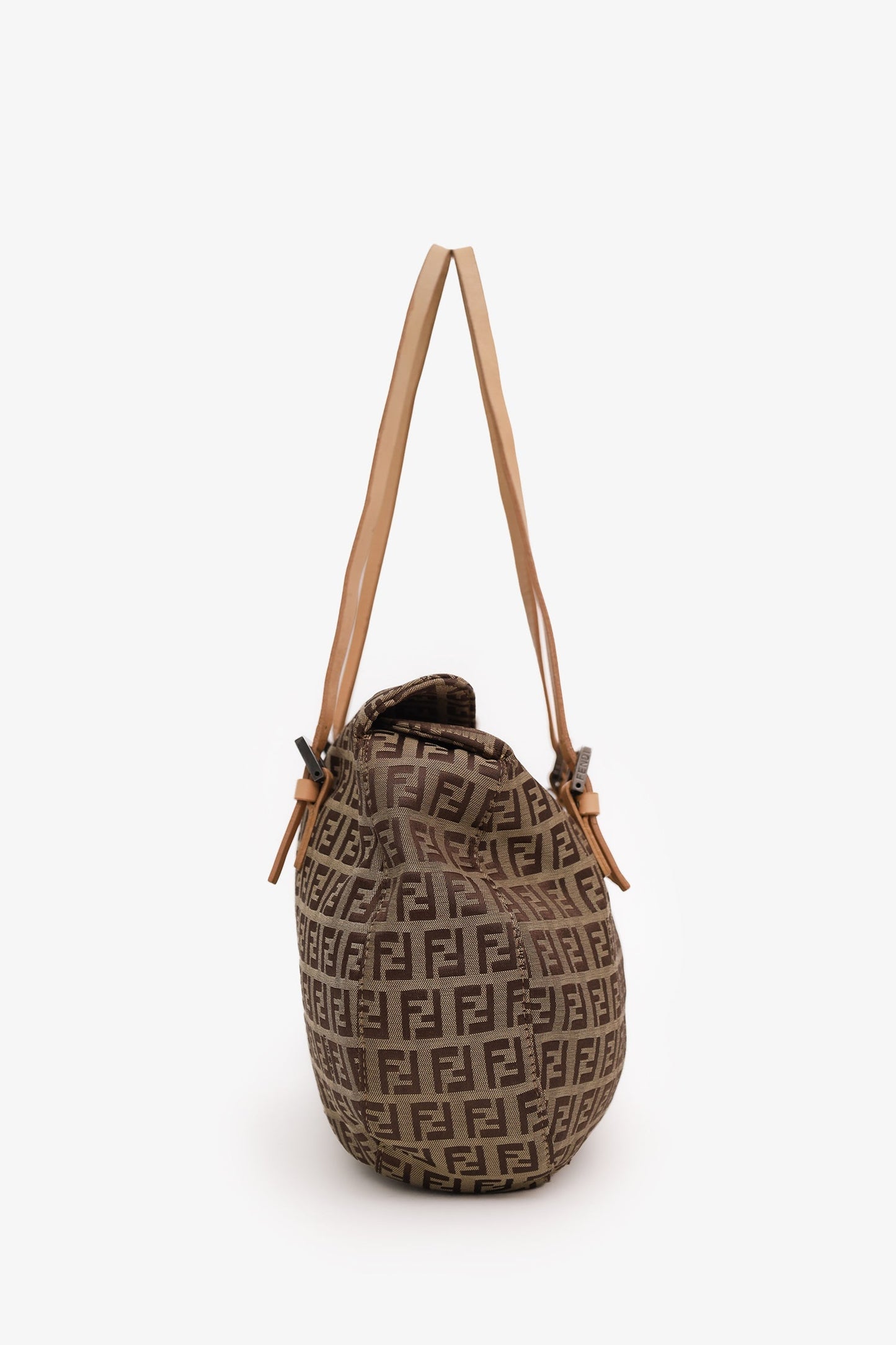 Fendi Beige FF Zucca Canvas Double Handle Bag