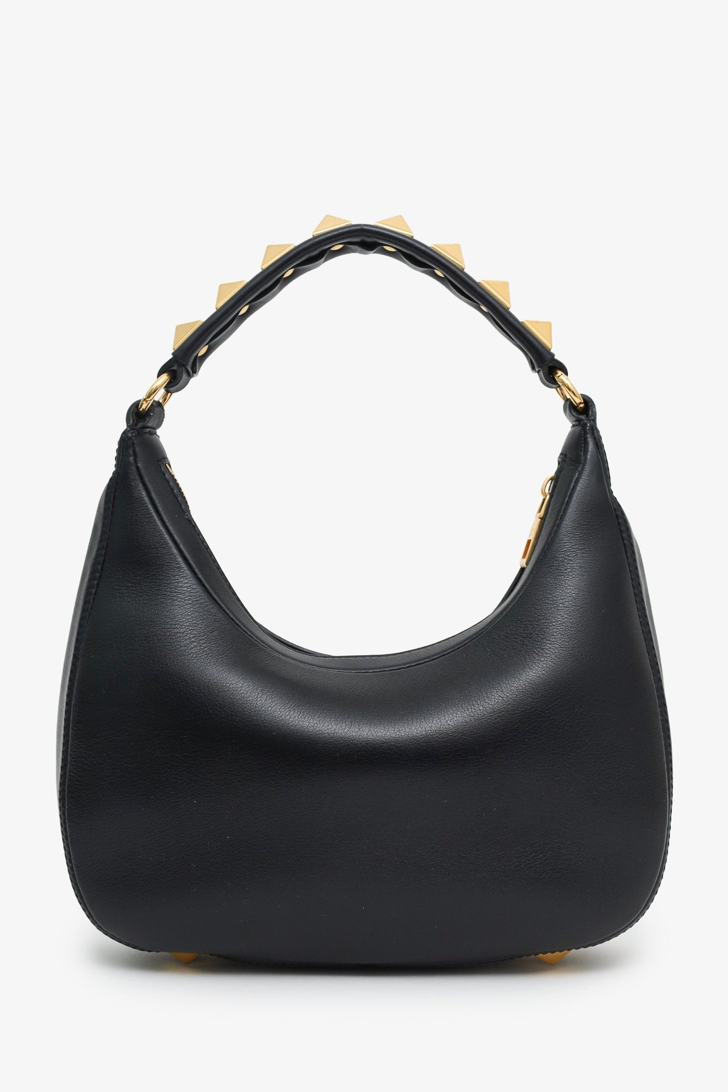 Valentino Black Leather Roman Stud Small Shoulder Bag