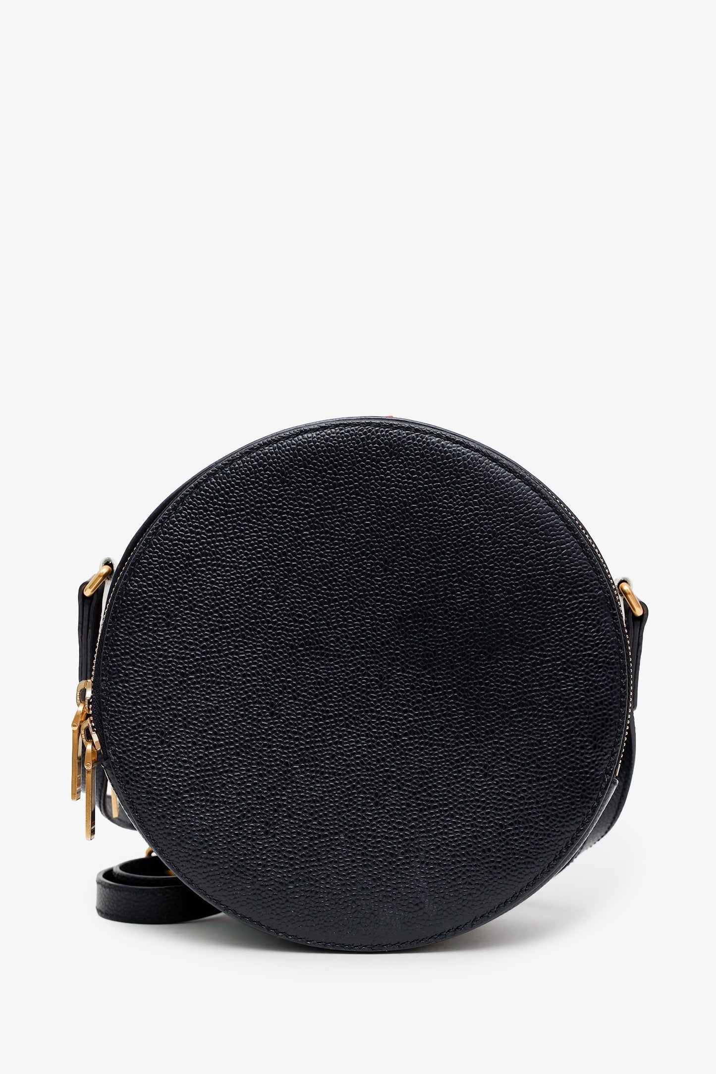 Thom Browne Black Leather Circular Crossbody Bag