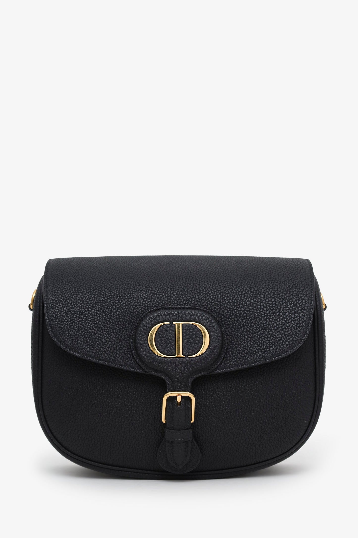 Christian Dior 2024 Black Leather Medium Bobby Oblique Canvas Strap Crossbody Bag