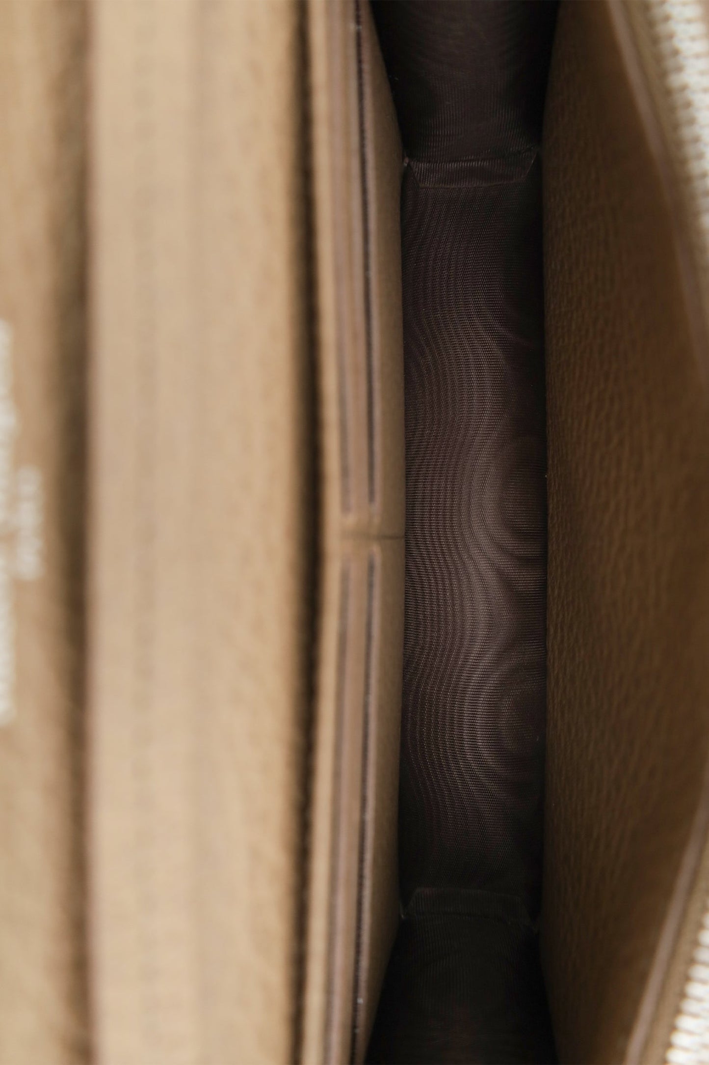 Maison Margiela Beige Grained Four Stitches Leather Wallet On Chain