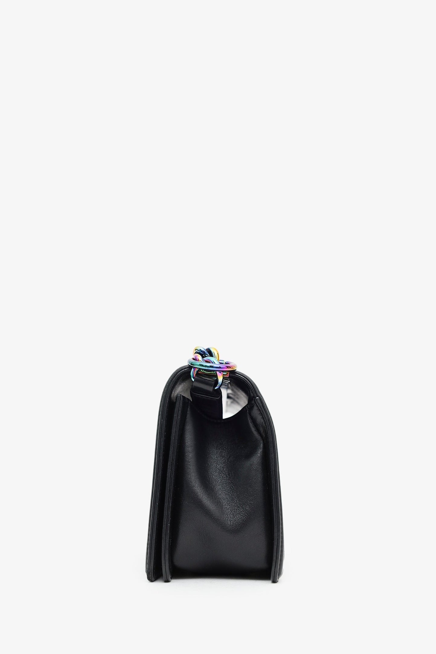 Chanel™ 2017-2018 Black Lambskin LED Medium Boy Bag