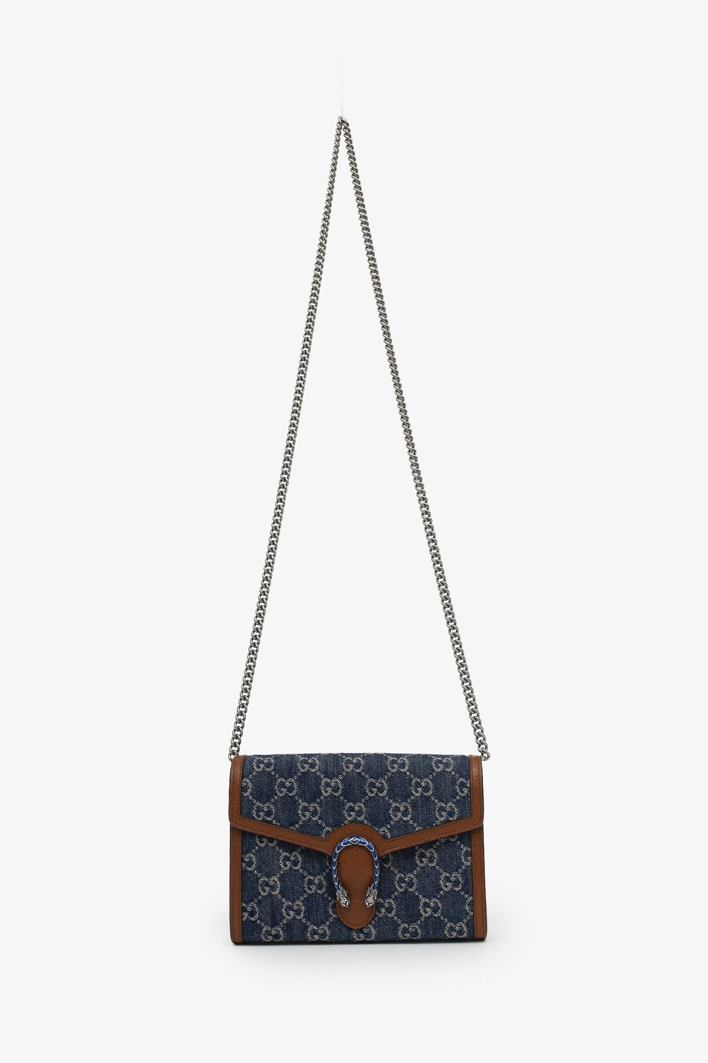 Gucci Blue GG Denim Mini Dionysus Wallet on Chain
