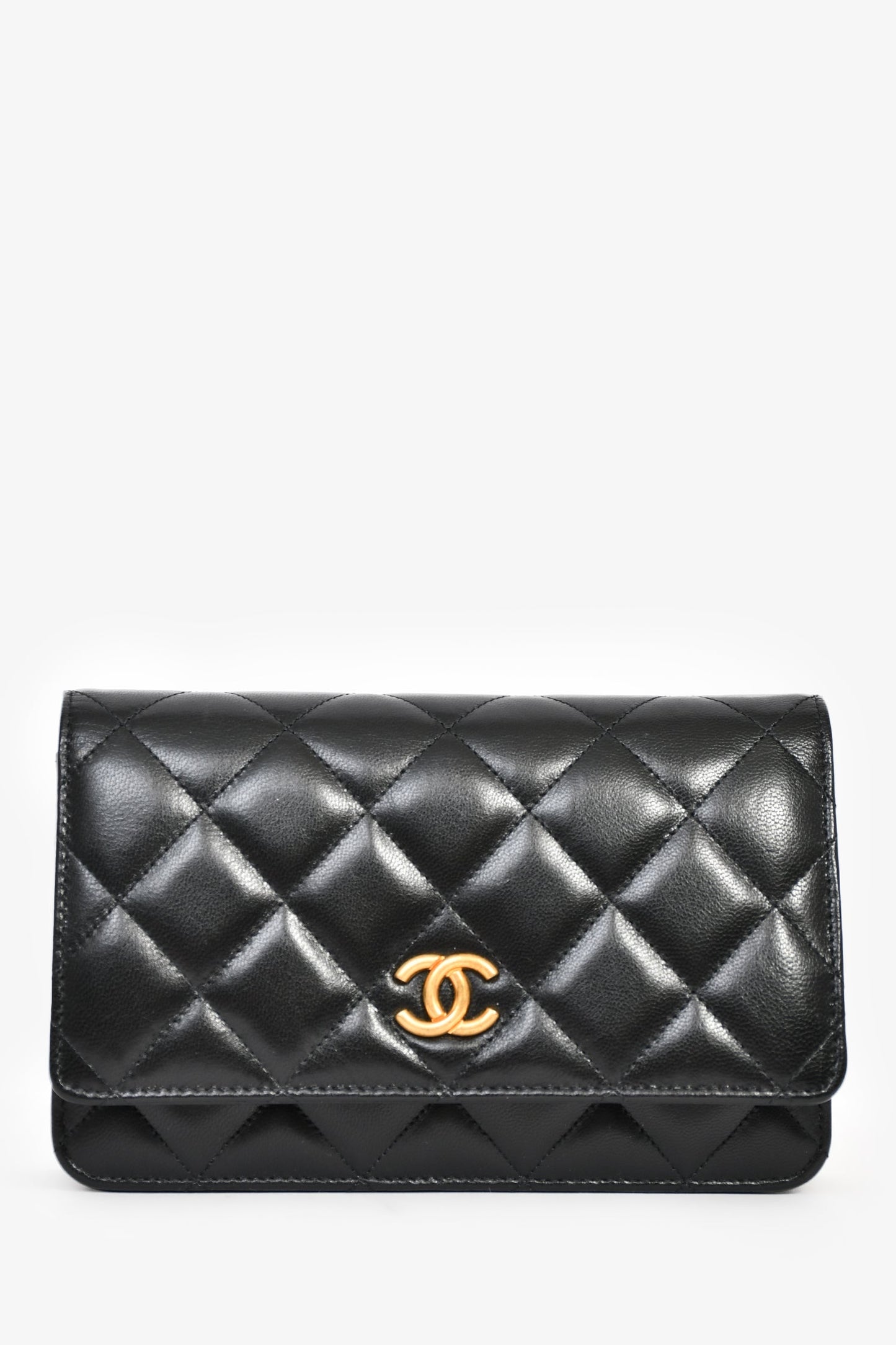 Chanel™ 2022C Black Lambskin Leather CC 'Punk Essential' Wallet on Chain