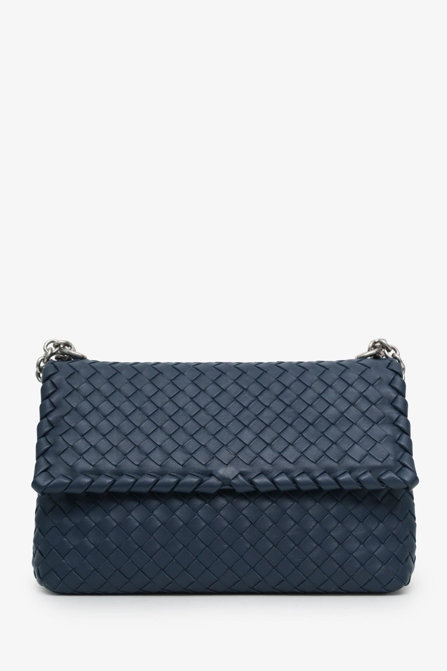 Bottega Veneta Blue Olimpia Intrecciato Leather Crossbody Bag