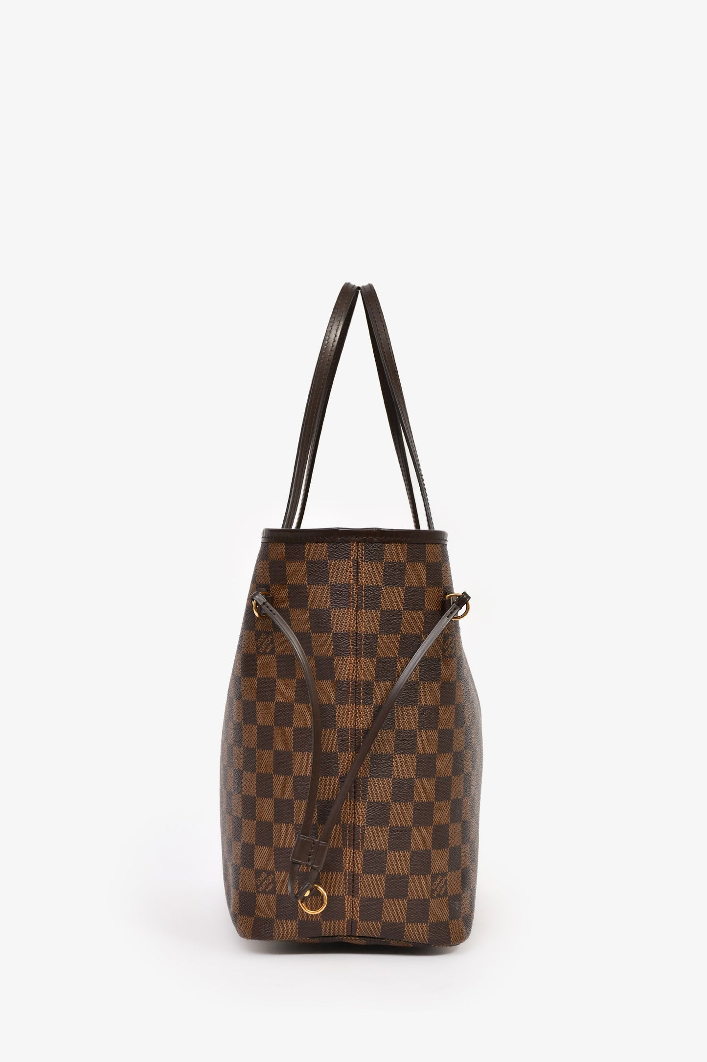Louis Vuitton Brown Damier Ebene Cerise Red Neverfull MM with Pouch