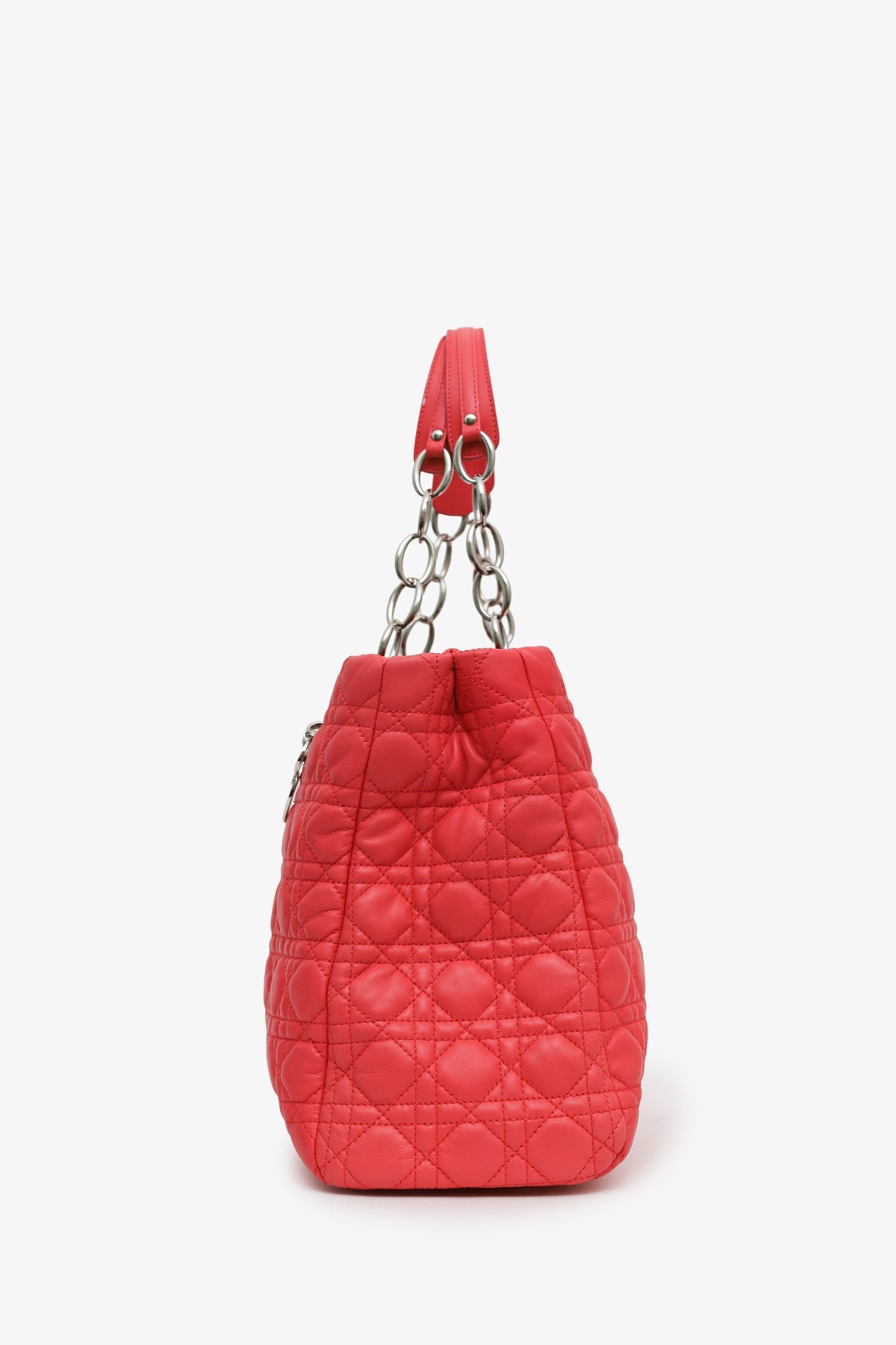 Christian Dior 2012 Pink Cannage Lambskin Leather Dior Soft Shopping Tote Bag