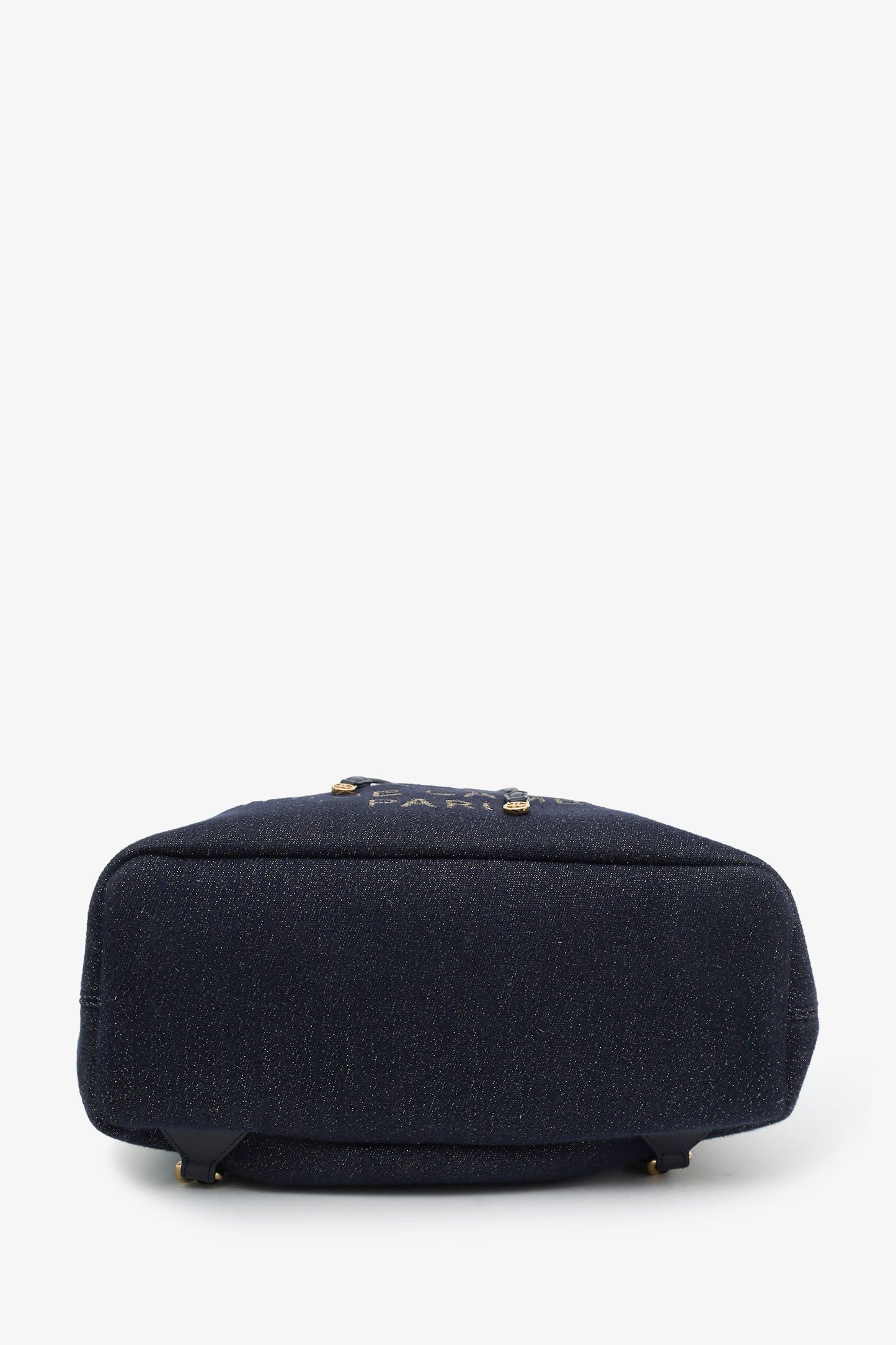 Chanel™ 2019 Blue & Metallic Canvas Deauville Backpack