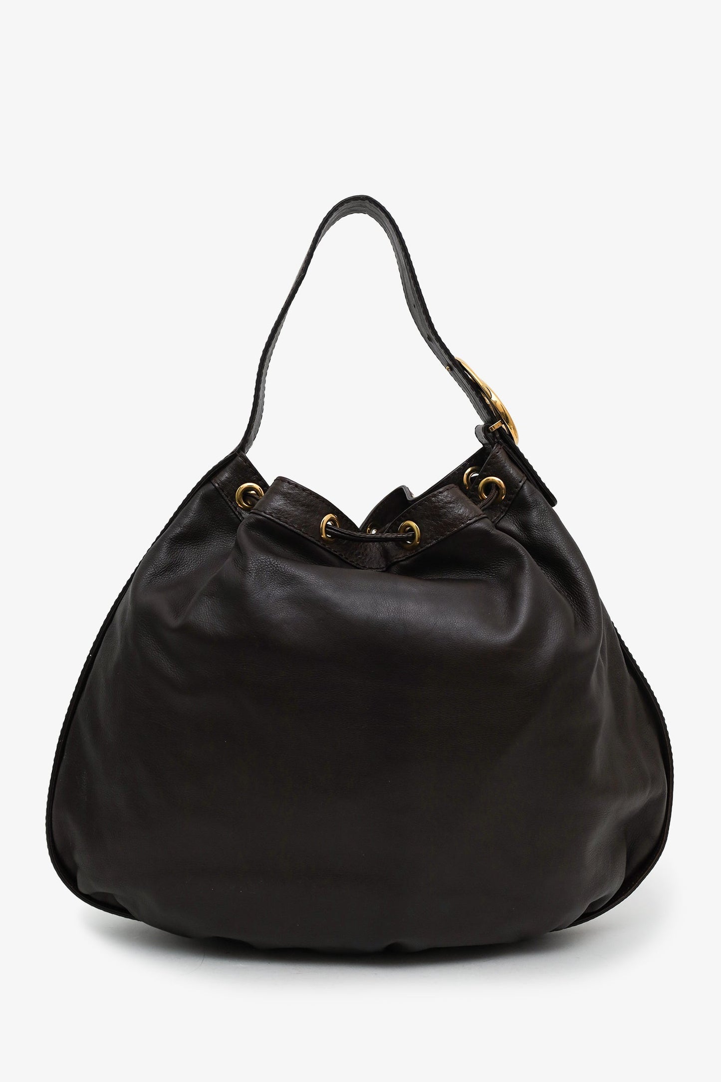 Gucci Brown Leather Medium Icon Hobo Bag