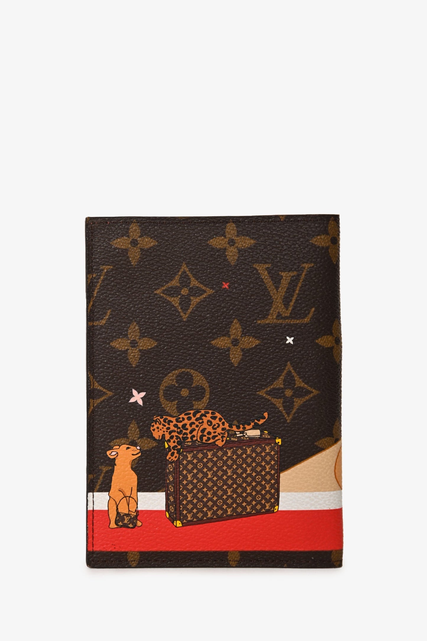 Louis Vuitton Monogram Coated Canvas Lion & Cheetah Passport Holder