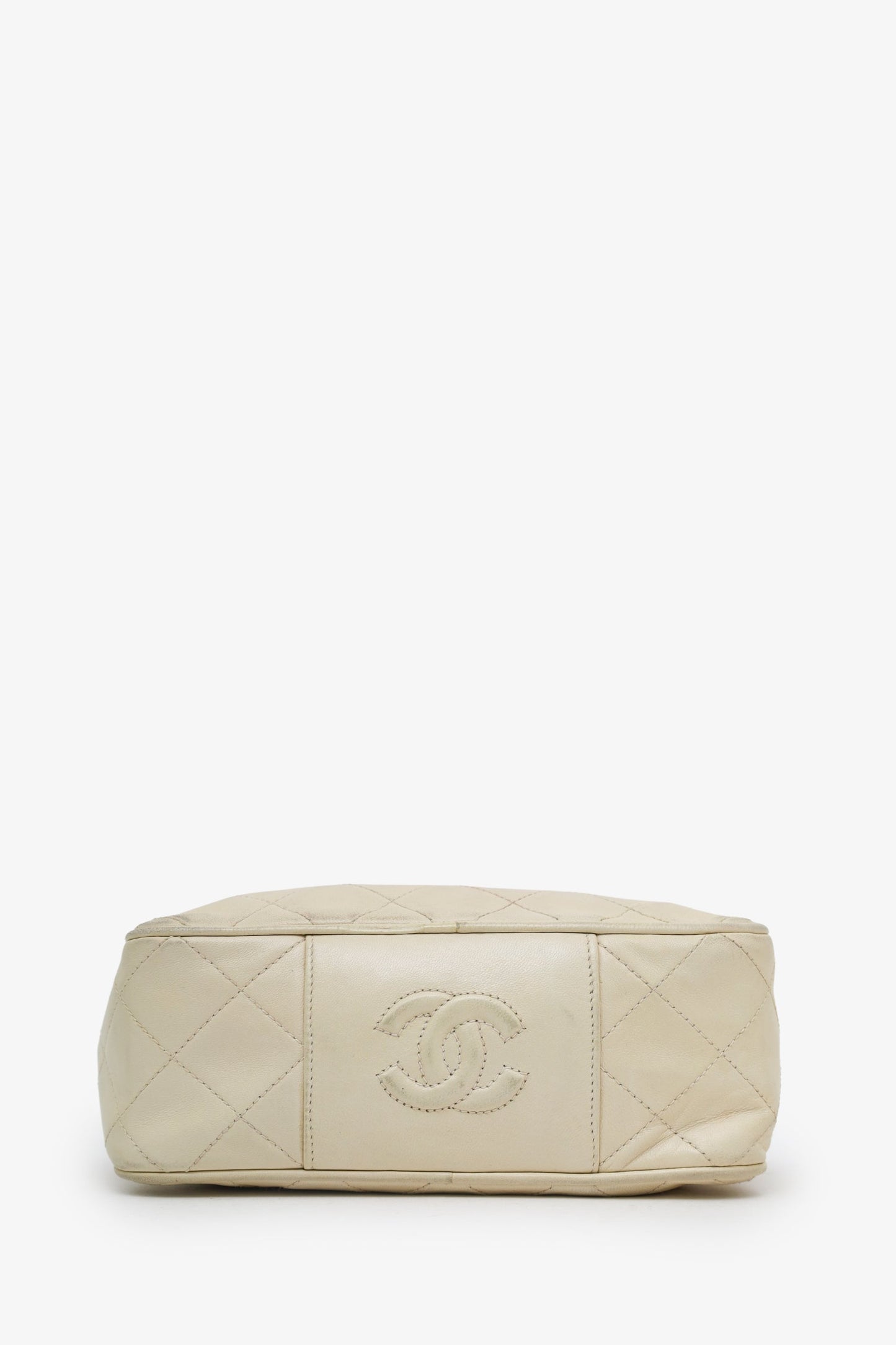 Chanel™ 1994-96 Cream Quilted Lambskin CC Mini Camera Bag