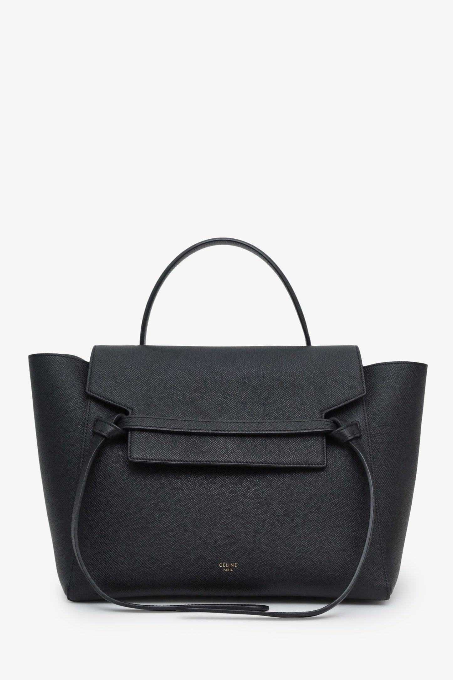 Celine Black Leather Mini Belt Bag With Strap