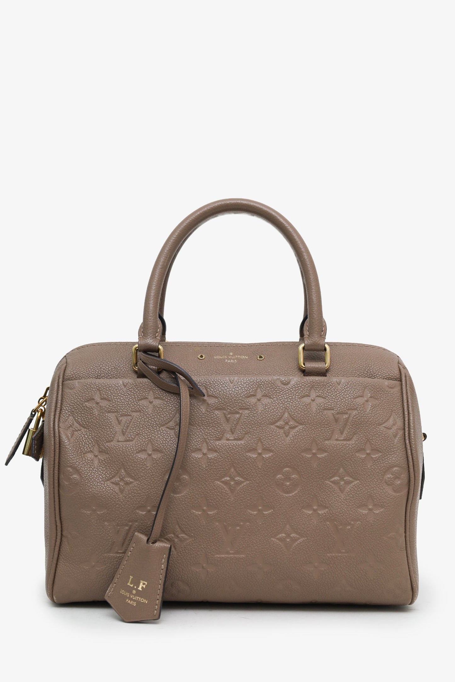 Louis Vuitton Mauve Empreinte Leather Speedy Bandouliere 25 Bag with Strap