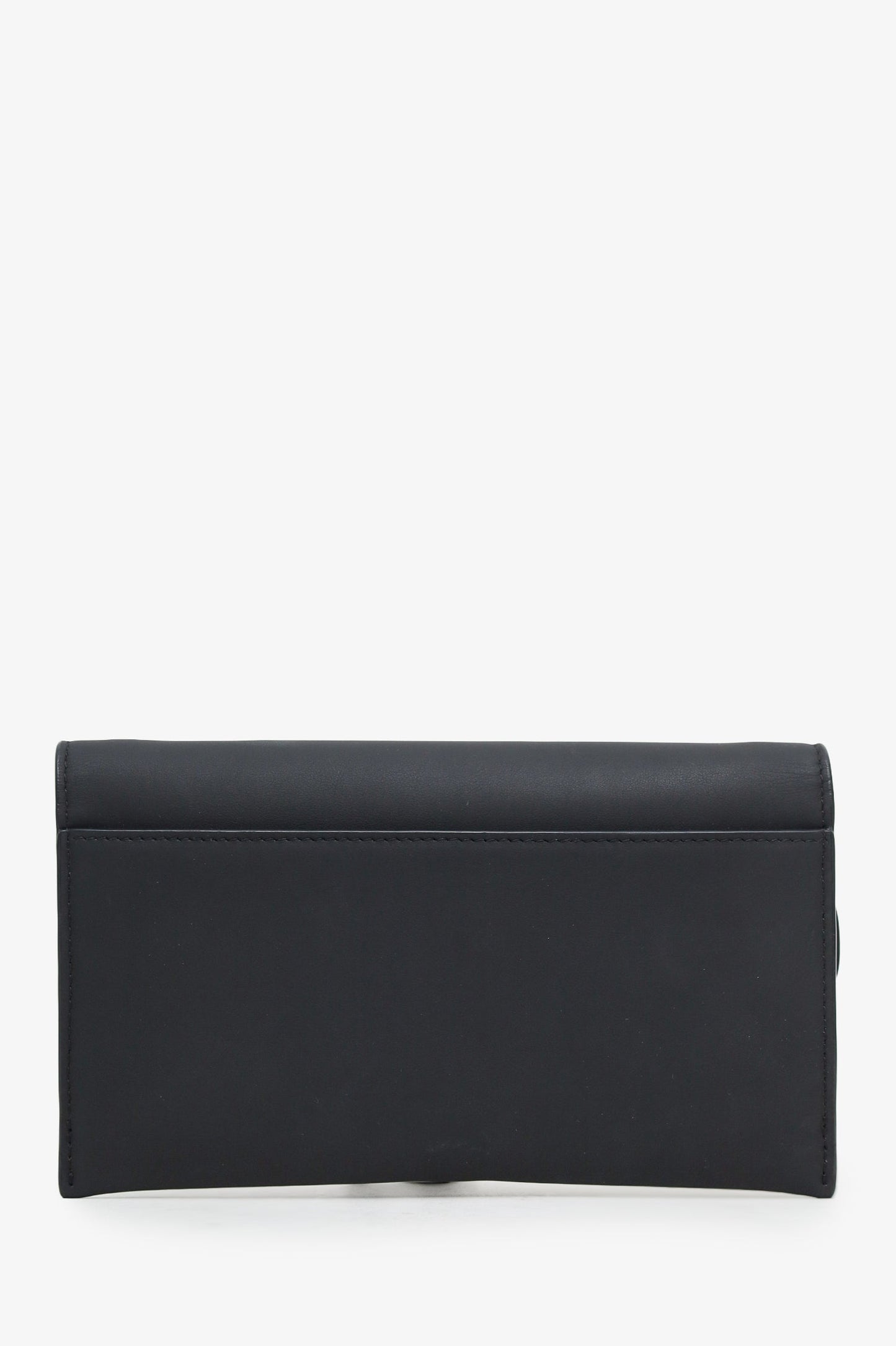 Christian Dior Black Leather Saddle Wallet On Chain Matte Hardware With Pouch