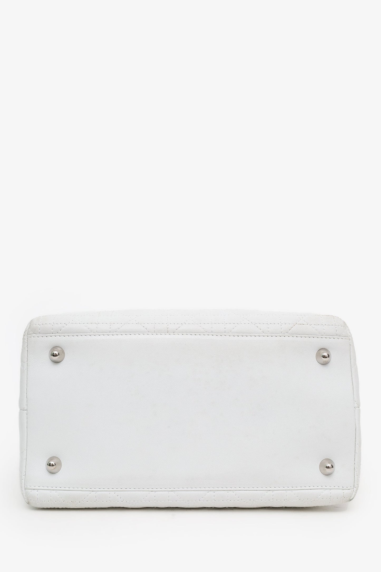 Christian Dior 2007 White Cannage Leather Soft Lady Dior Tote