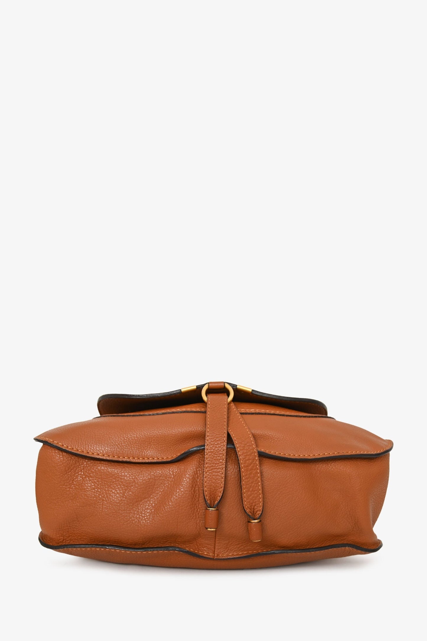 Chloe Brown Leather Medium Marcie Shoulder Bag with Strap