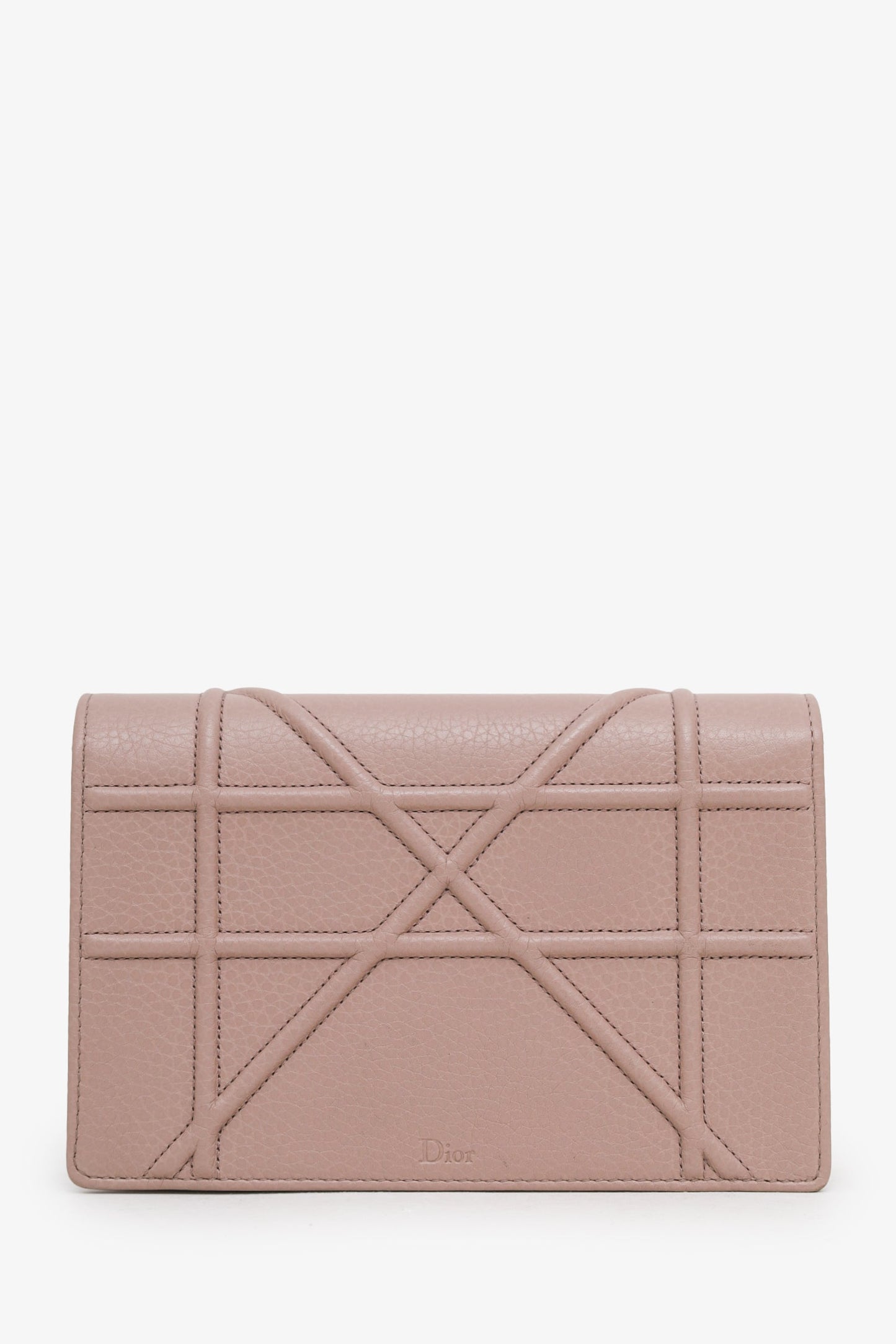 Christian Dior 2017 Pink Leather Diorama Wallet On Chain