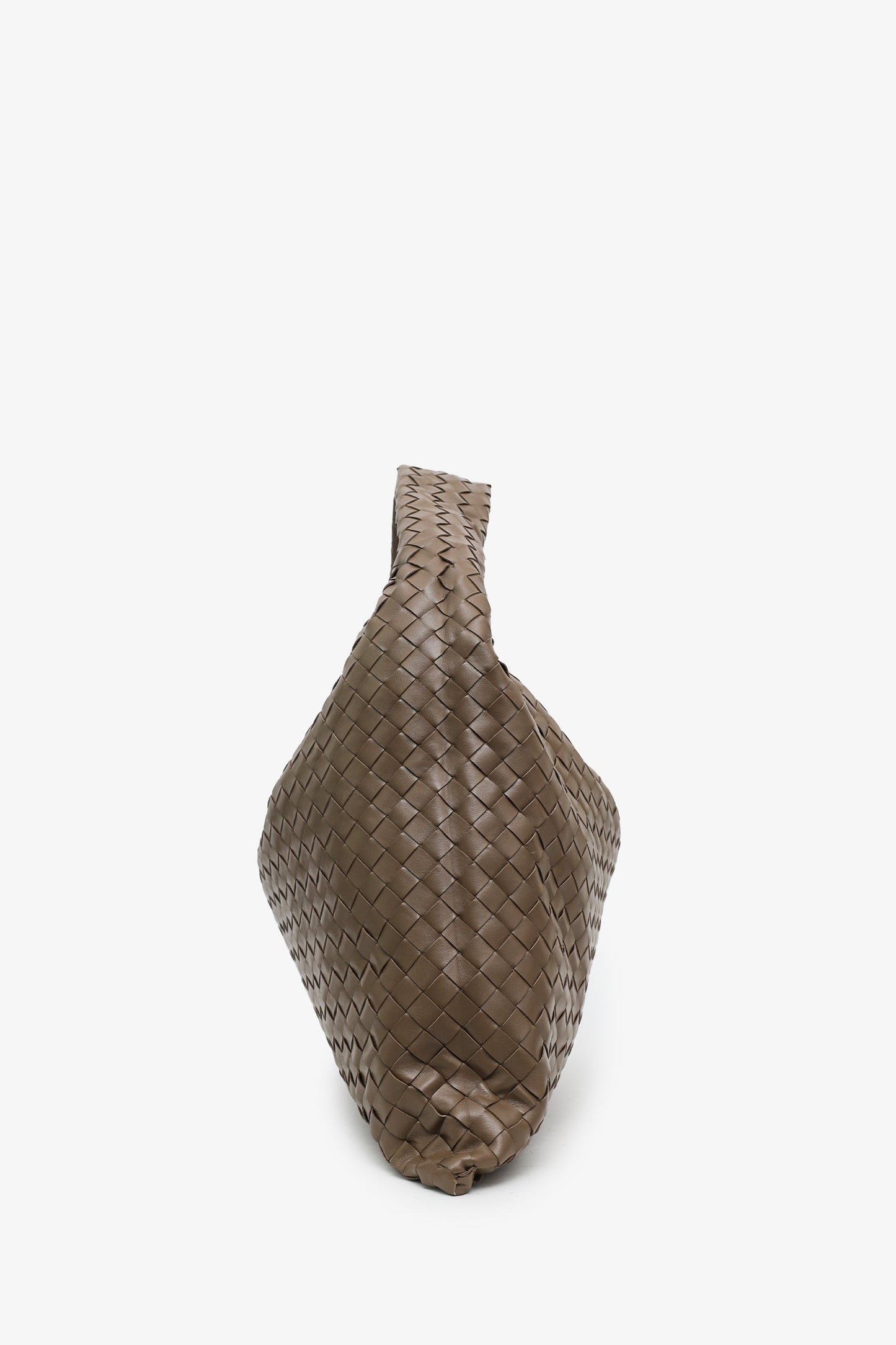 Bottega Veneta Beige Intrecciato Woven Calfskin Leather Large 'Hop' Bag