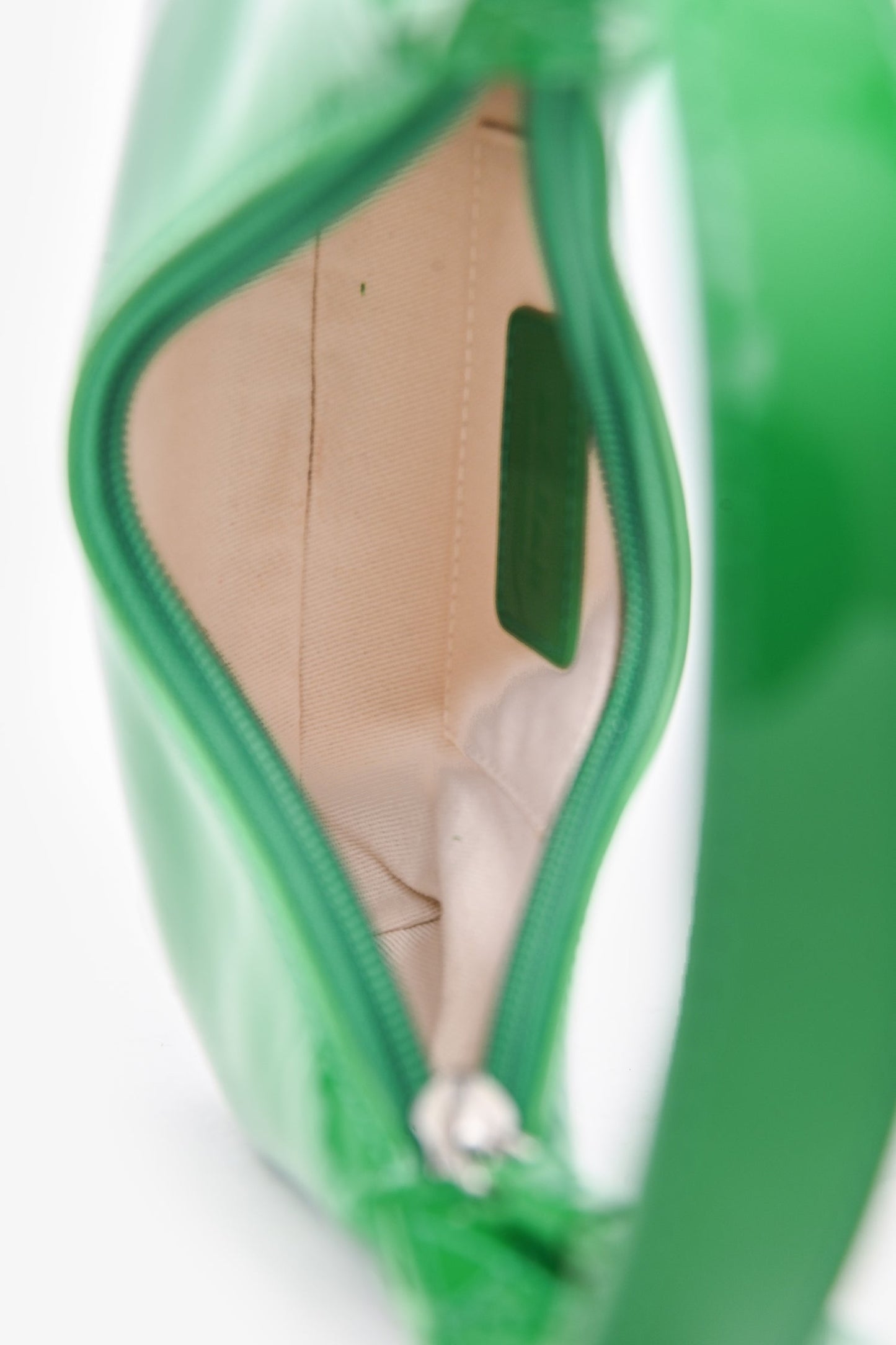 By Far Green Patent Baby Amber Bag
