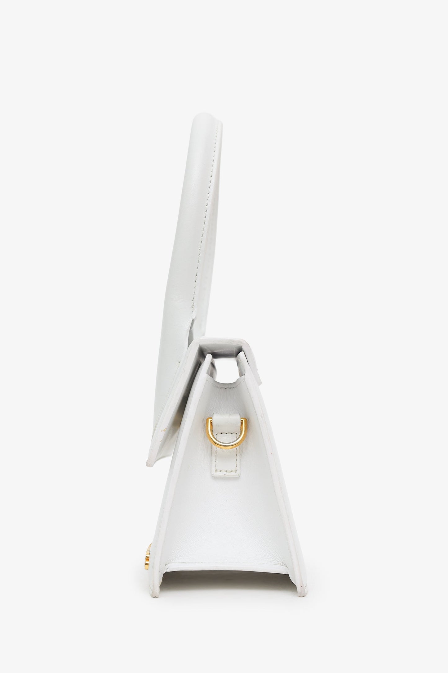 Jacquemus White Leather Medium Chiquito Top Handle With Strap
