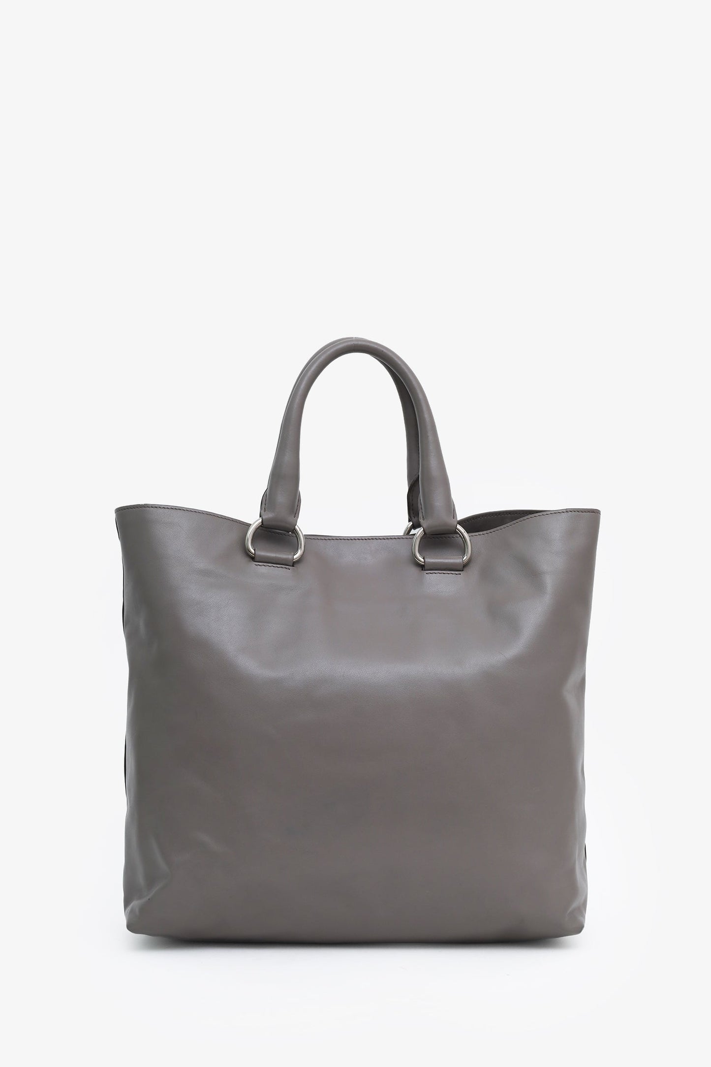 Prada Grey Soft Calf Leather 'Bauletto' Crossbody Bag