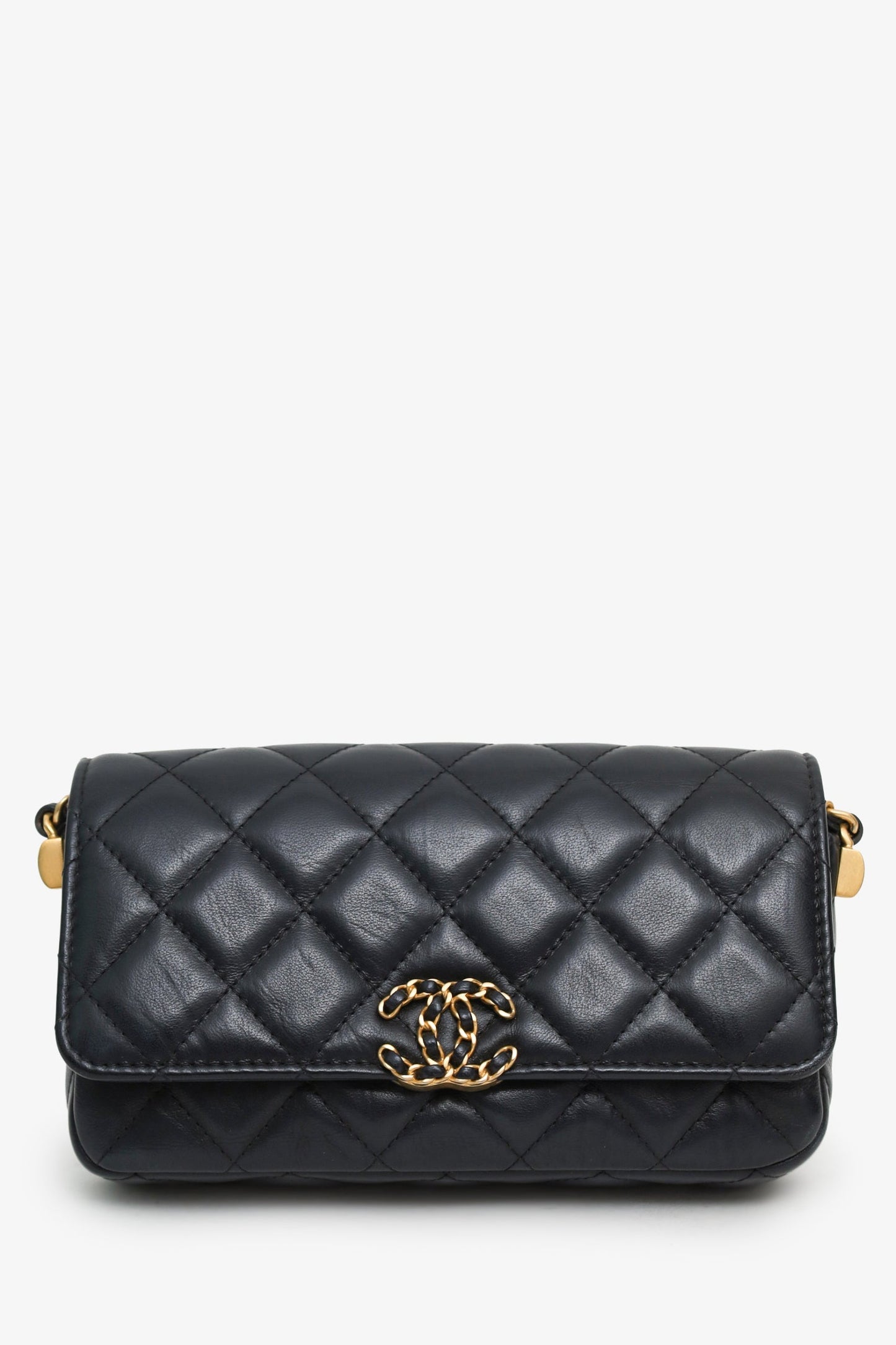Chanel™ 23K Black Aged Calfskin 19 East West Bag