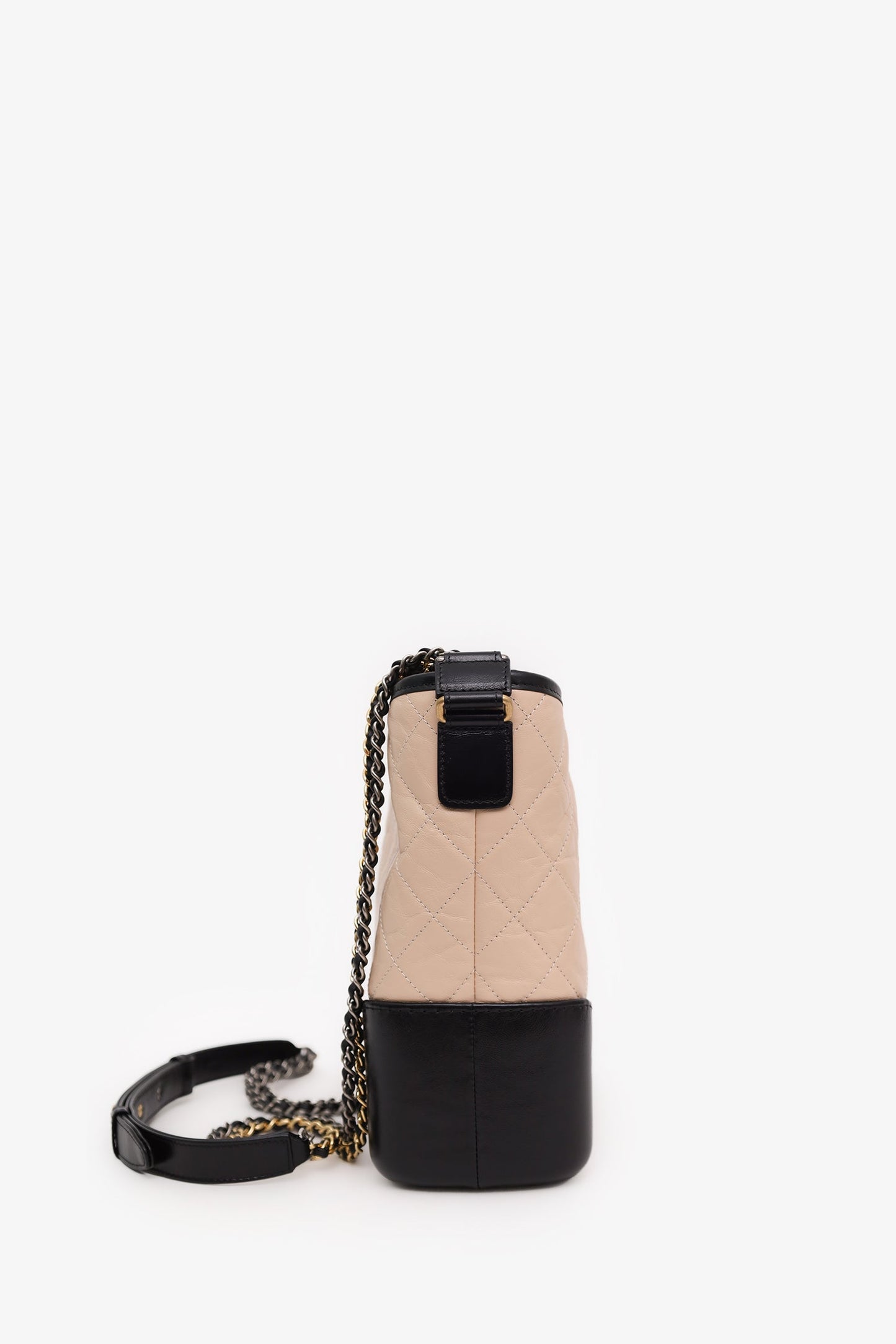 Chanel™ 2019-2020 Nude/Black Quilted Calfskin Medium 'Gabrielle' Crossbody Bag