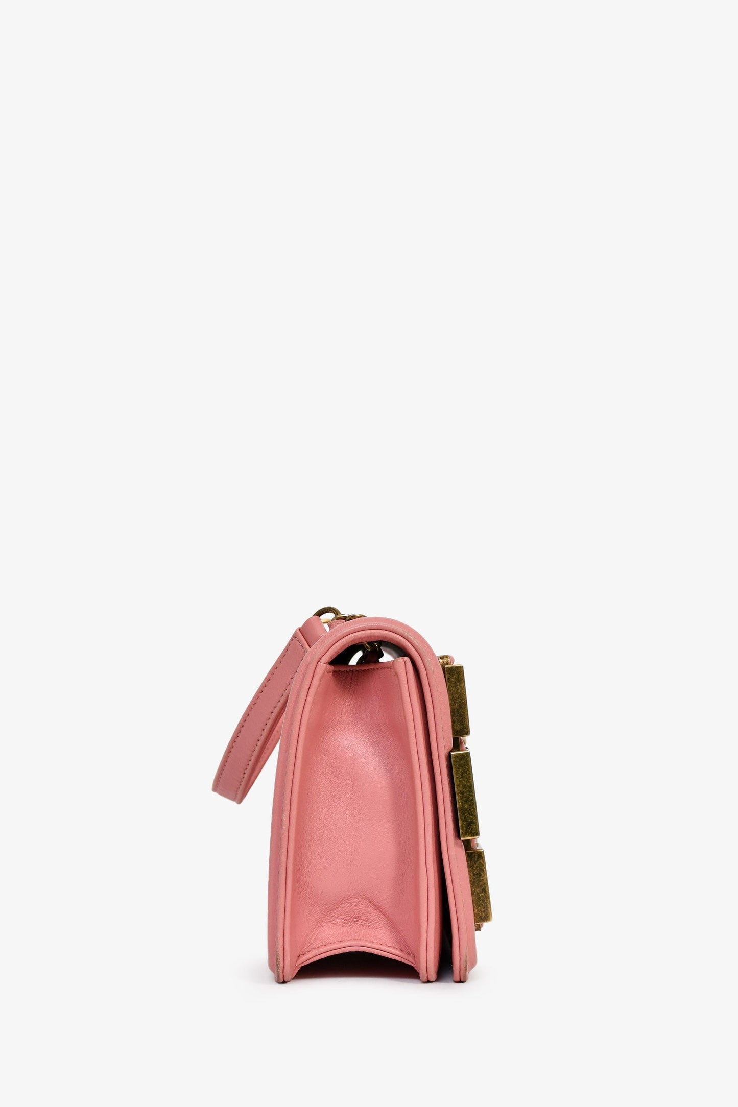 Chanel™ 2015-2015 Pink Lambskin Studded EW Boy Bag
