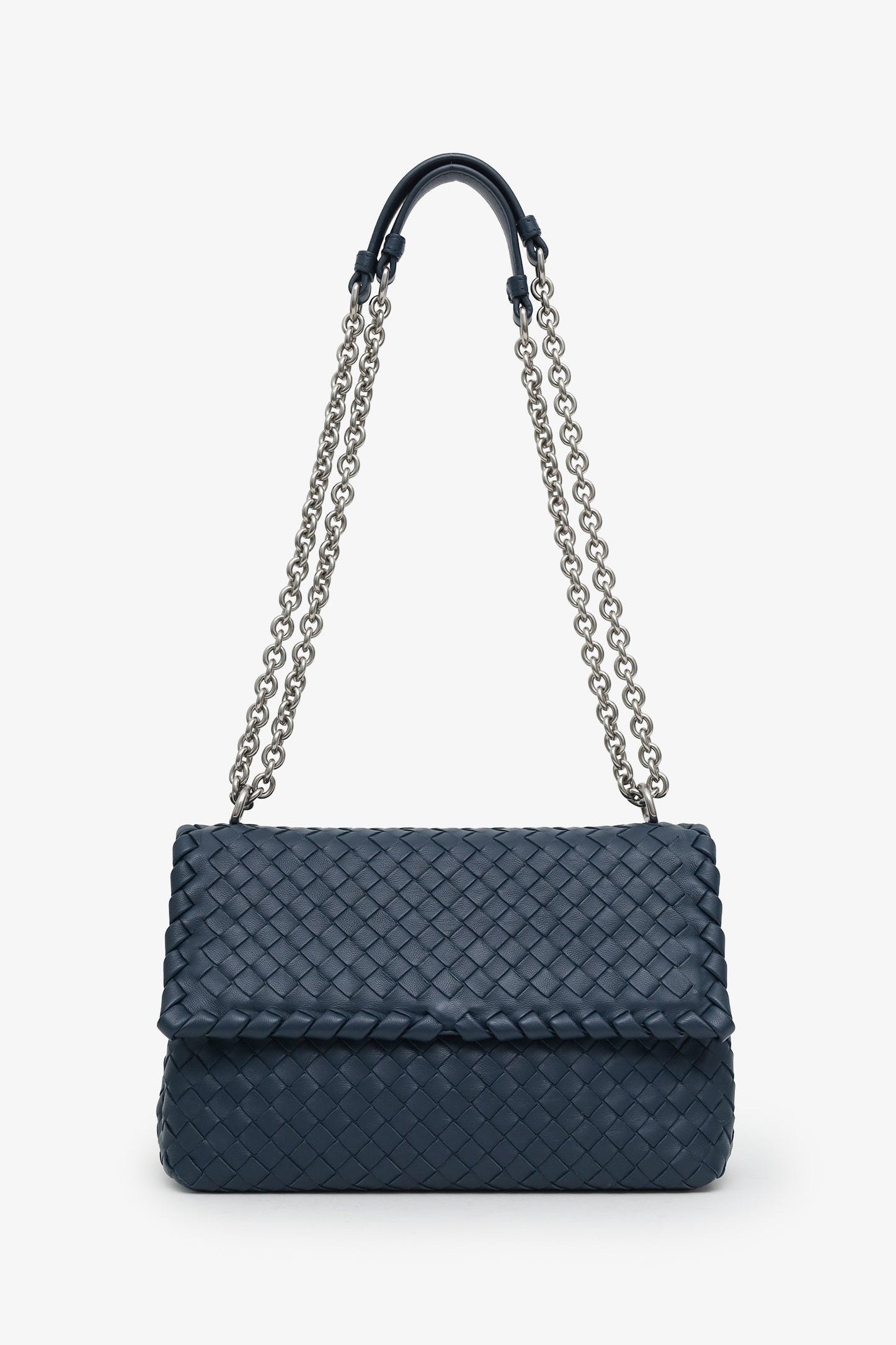 Bottega Veneta Blue Olimpia Intrecciato Leather Crossbody Bag