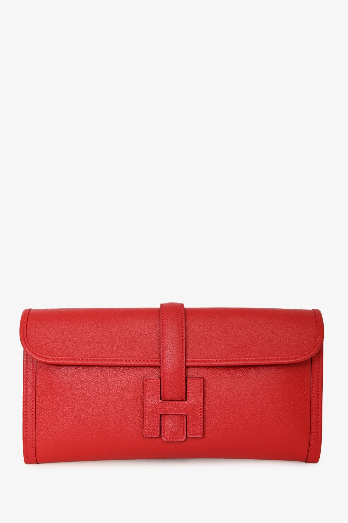 Hermès 2018 Red Evercolour Leather Jige 29 Clutch