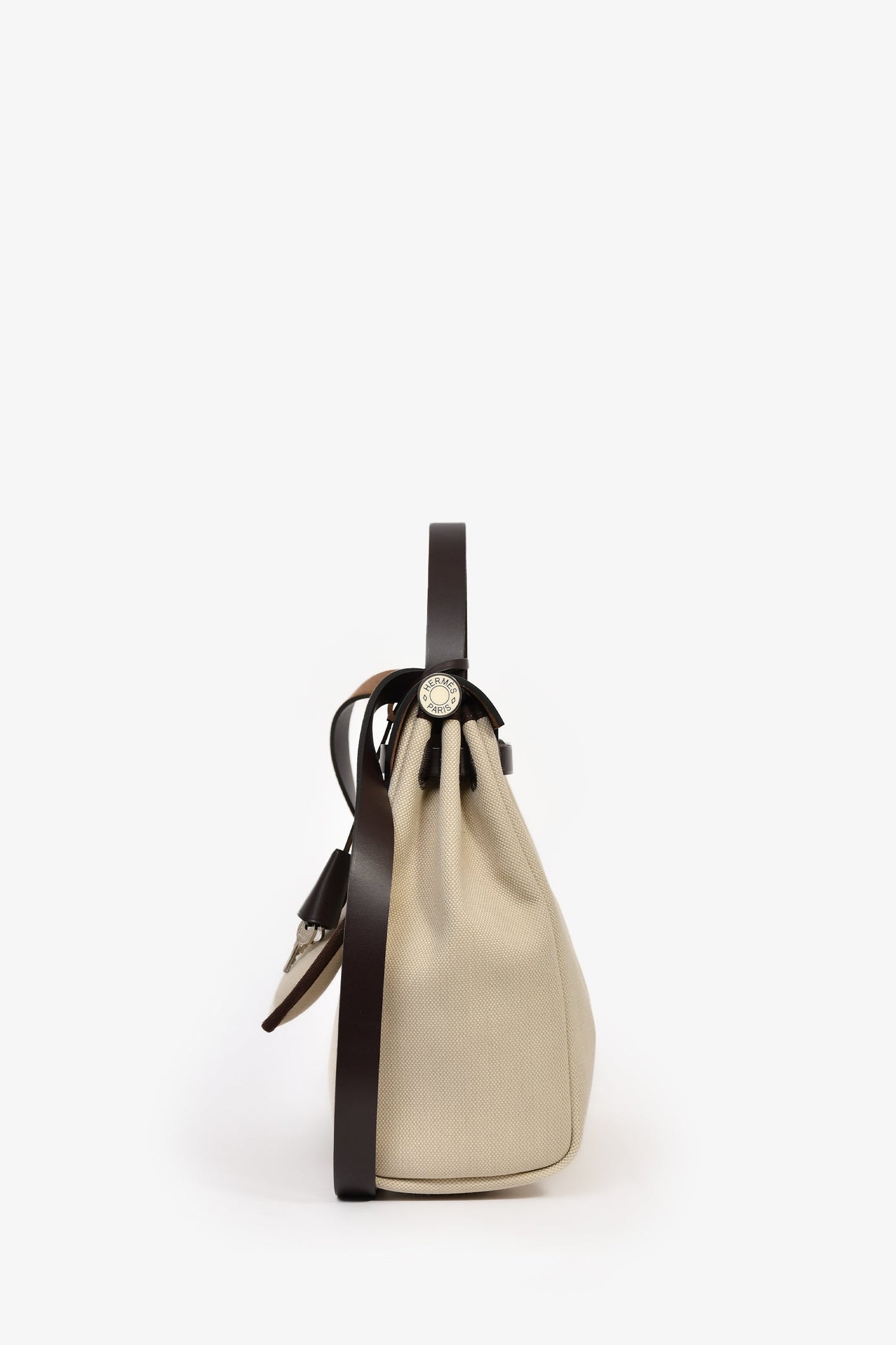 Hermès 2021 Brown/Beige Canvas Leather Herbag 31