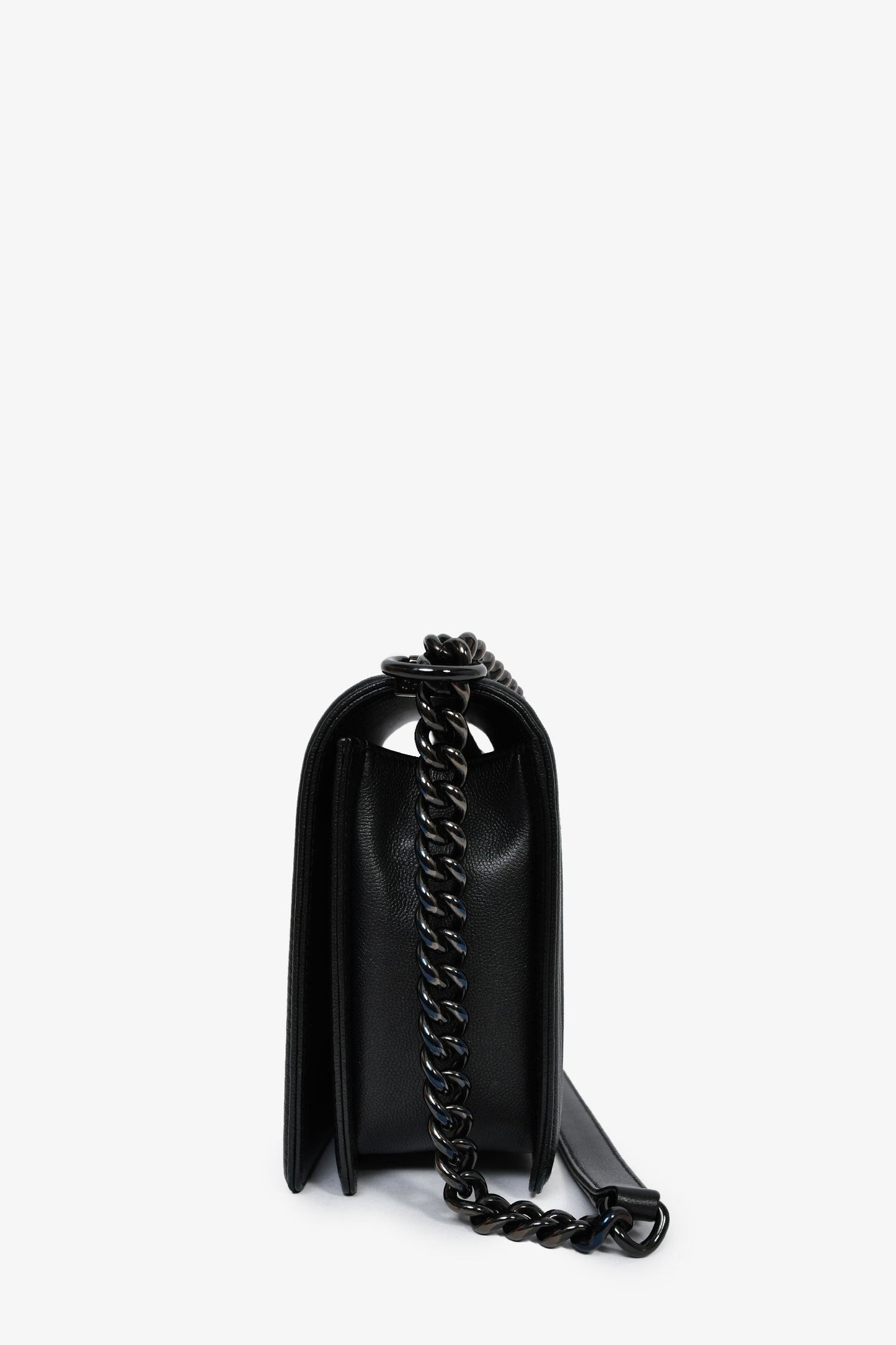 Chanel™ 2017 So Black Caviar Leather Large Boy Bag
