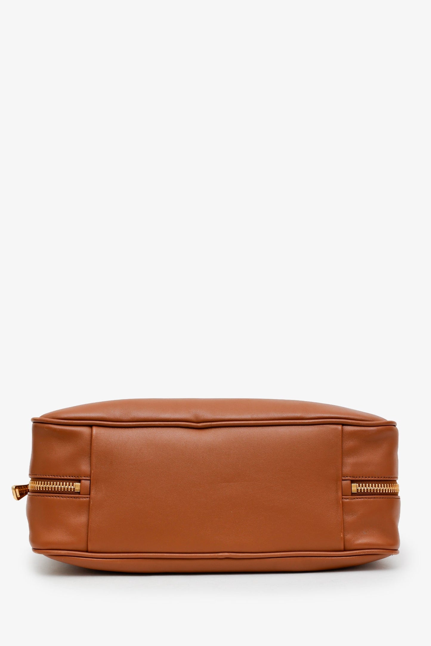 Miu Miu Brown Leather Beau Medium Top Handle Bag with Charm