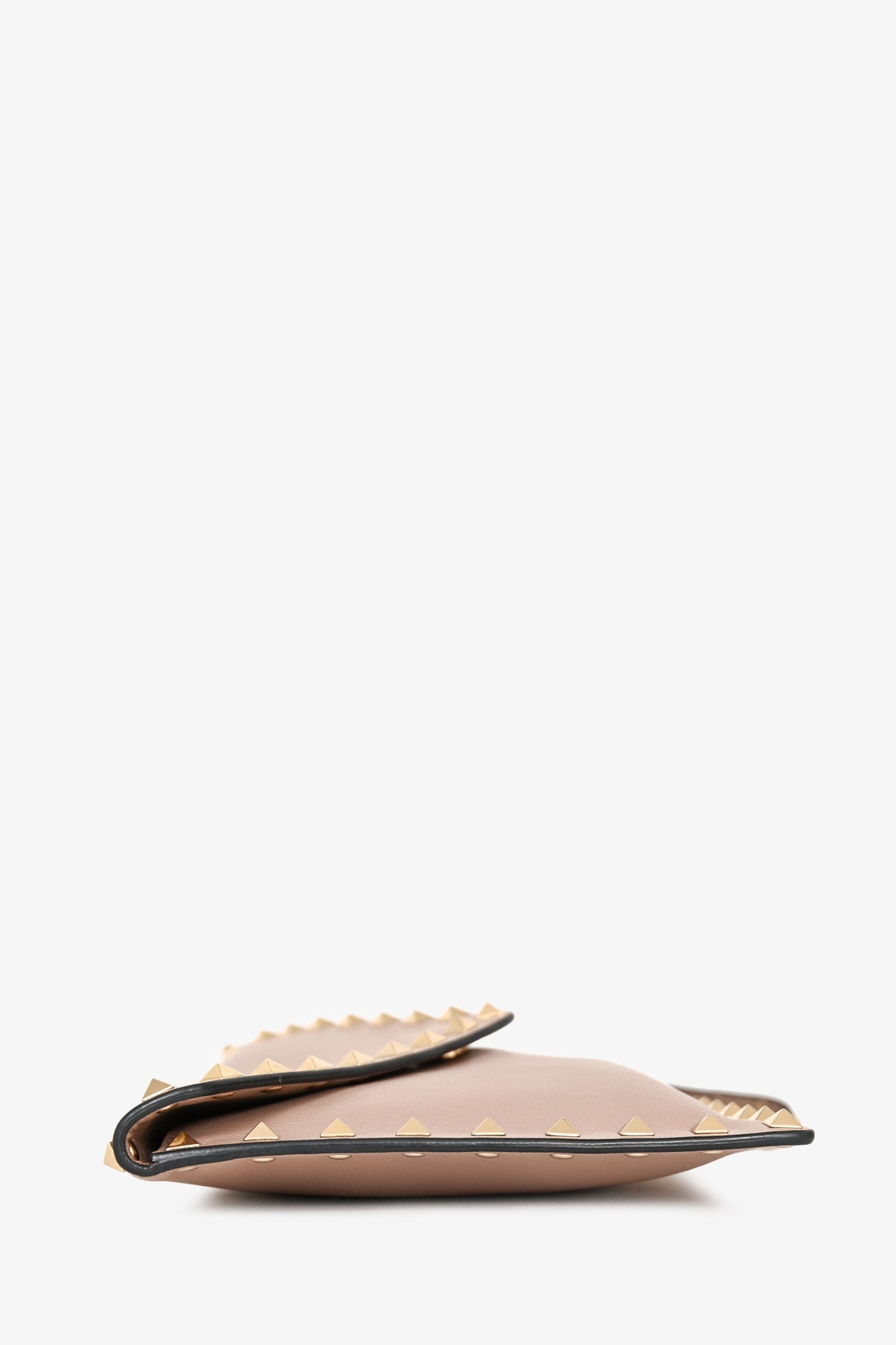 Valentino Beige Leather Rockstud Envelope Clutch