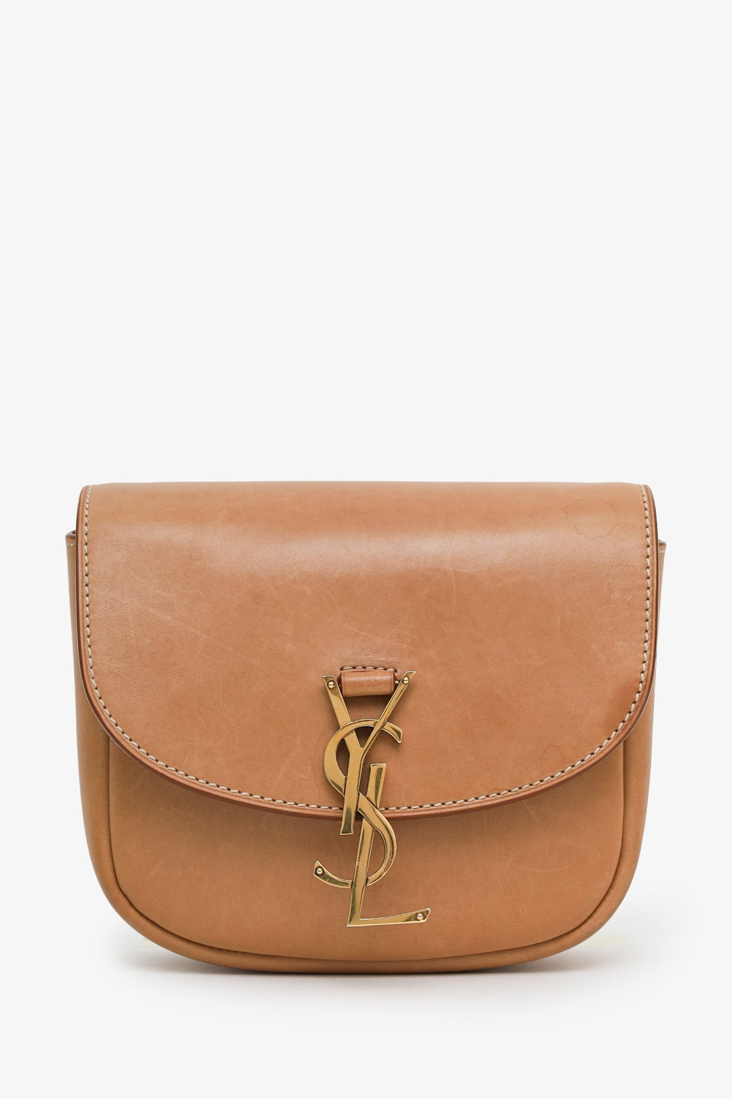 Saint Laurent Brown Leather Kaia Crossbody Bag