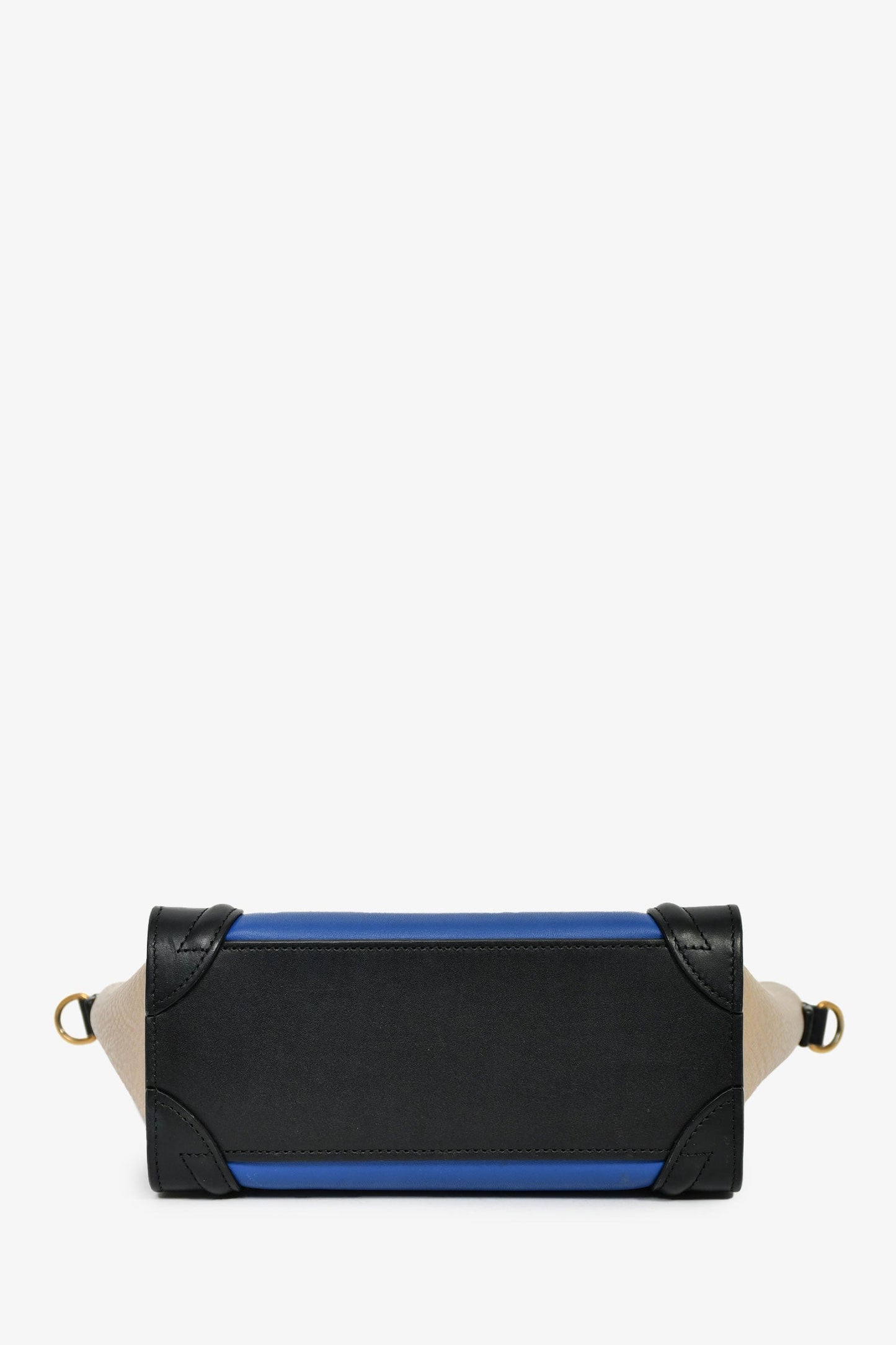 Celine 2015 Blue/Black/Taupe Nano Luggage Tote