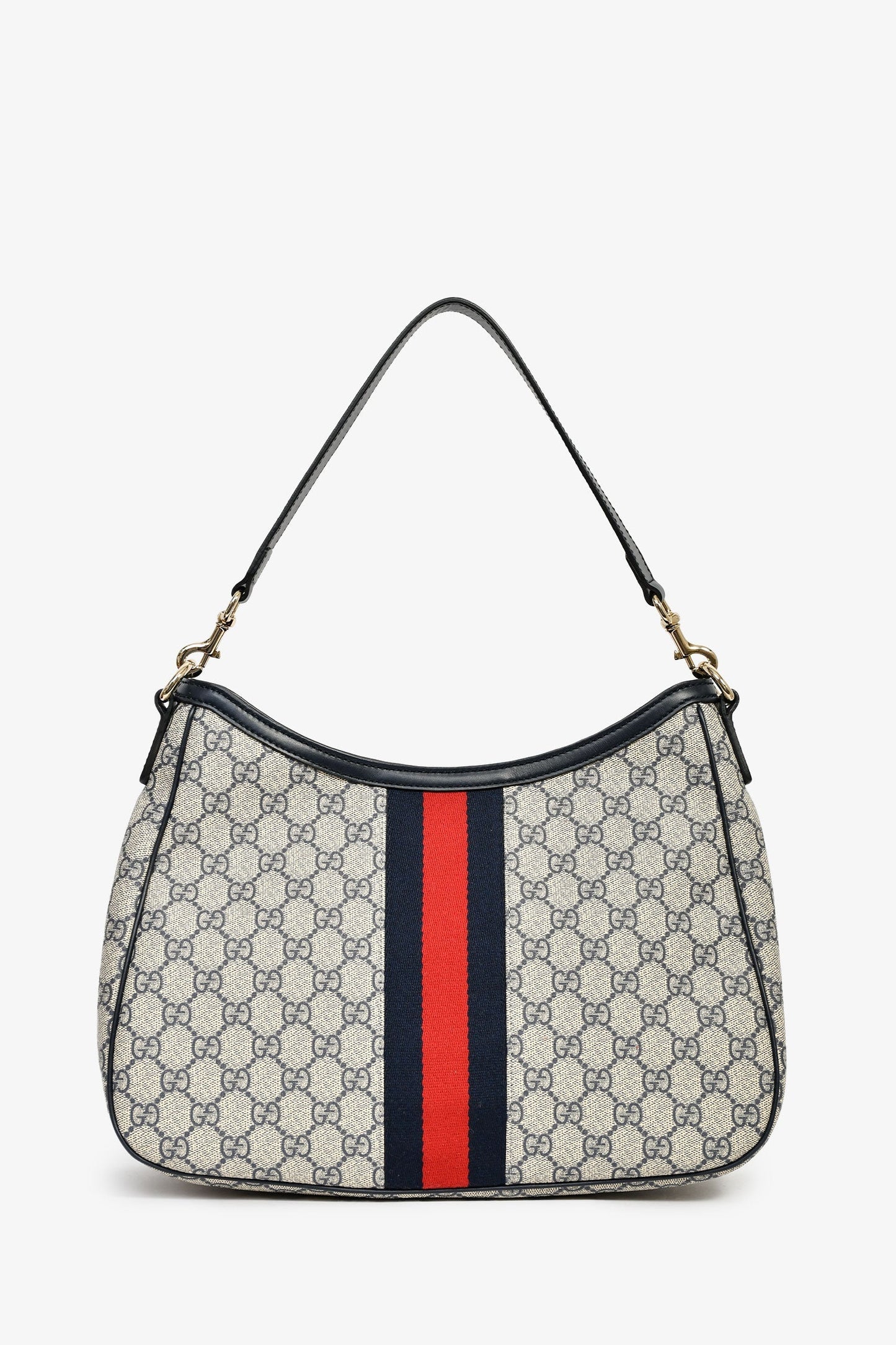 Gucci Navy GG Supreme Web Sherry Medium Shoulder Bag