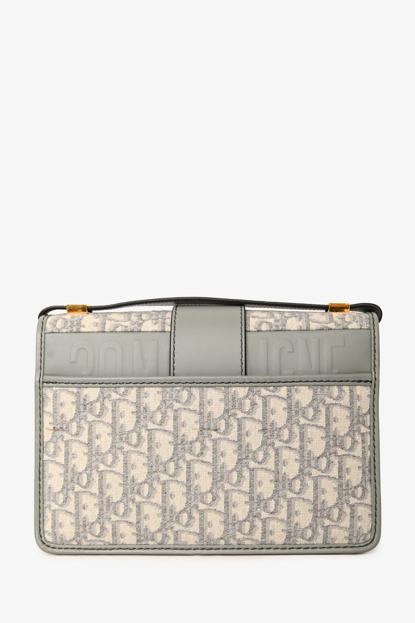 Christian Dior 2022 Grey Leather Oblique '30 Montaigne' Shoulder Bag