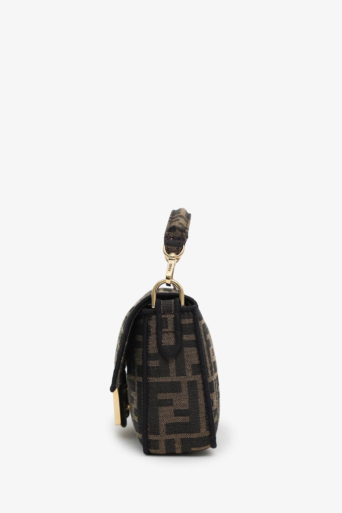 Fendi Zucca FF Canvas Baguette Mini Crossbody Bag