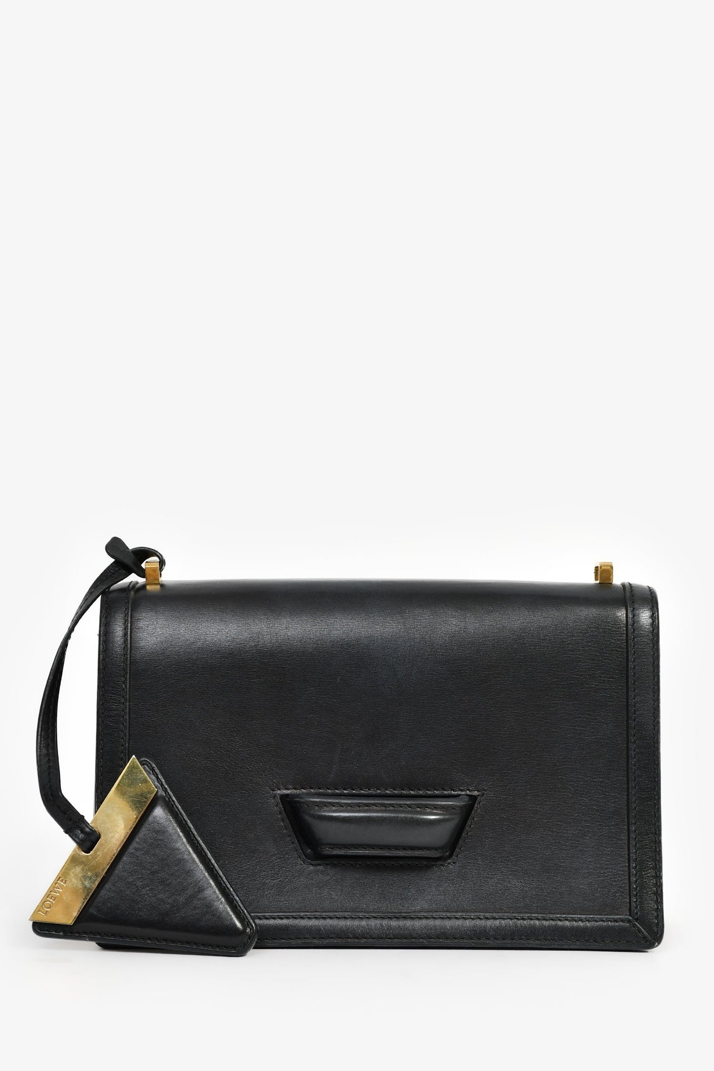 Loewe Black Leather Barcelona Medium Crossbody Bag