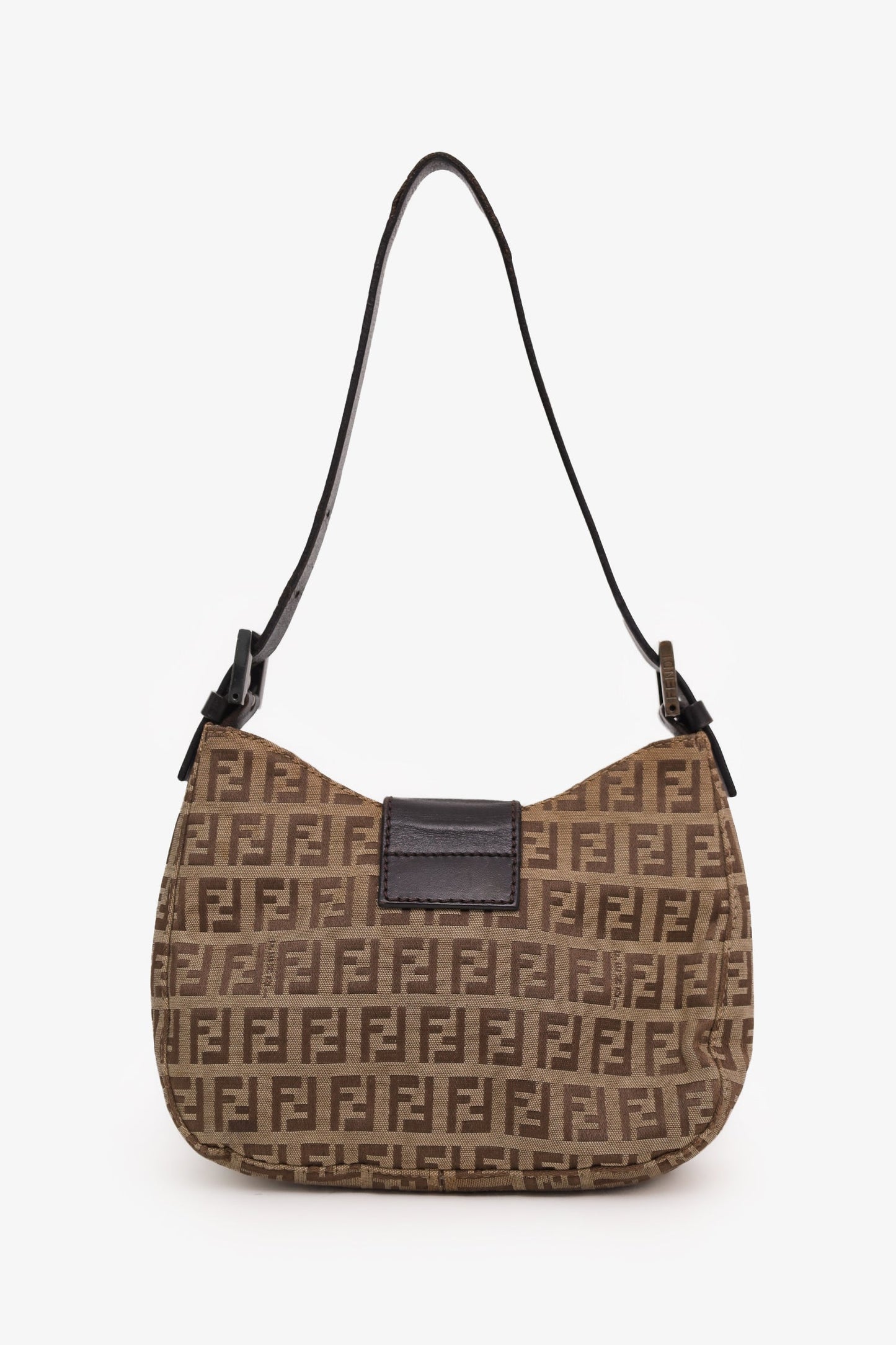Fendi Beige Zucchino Canvas Shoulder Bag