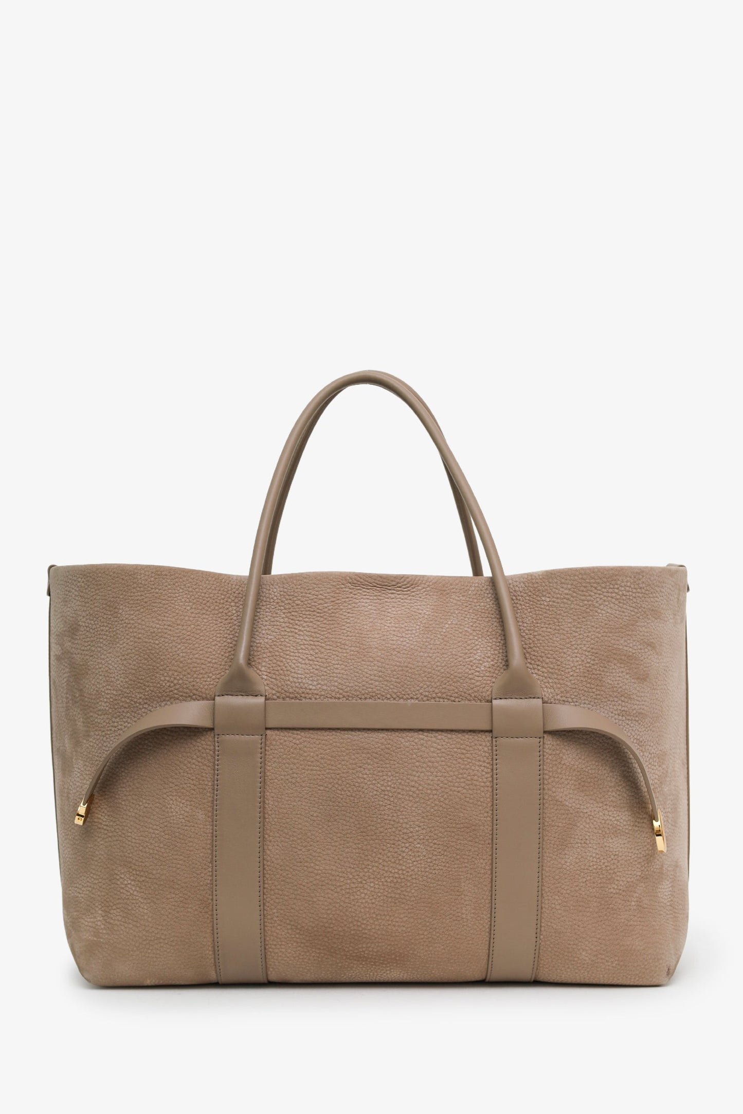 Loro Piana Taupe Calfskin Ghiera Shopper Large Tote