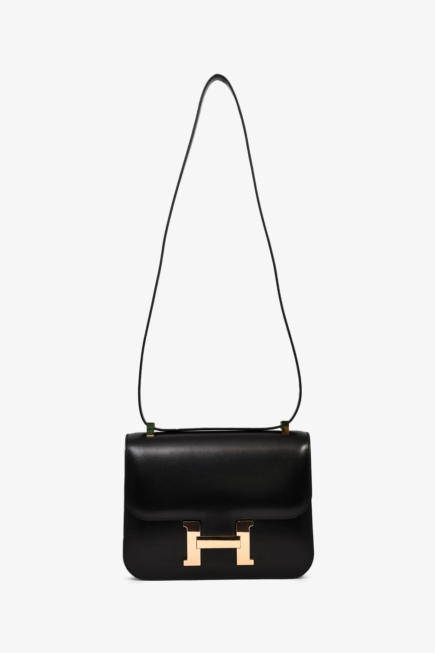 Hermès 2022 Black Box Leather Constance 24