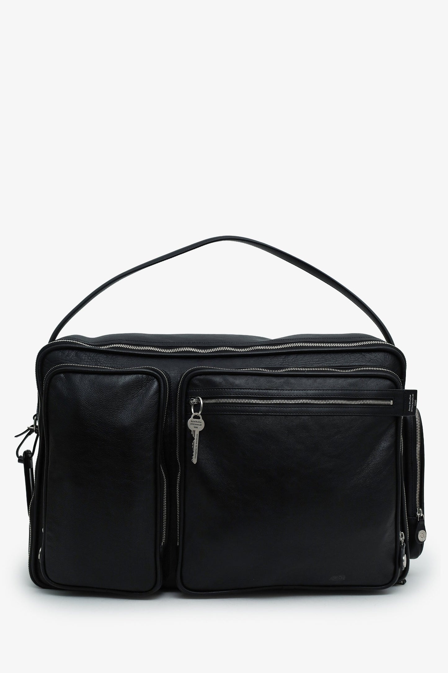 Acne Studios Black Leather Camero Hotel Duffle Bag
