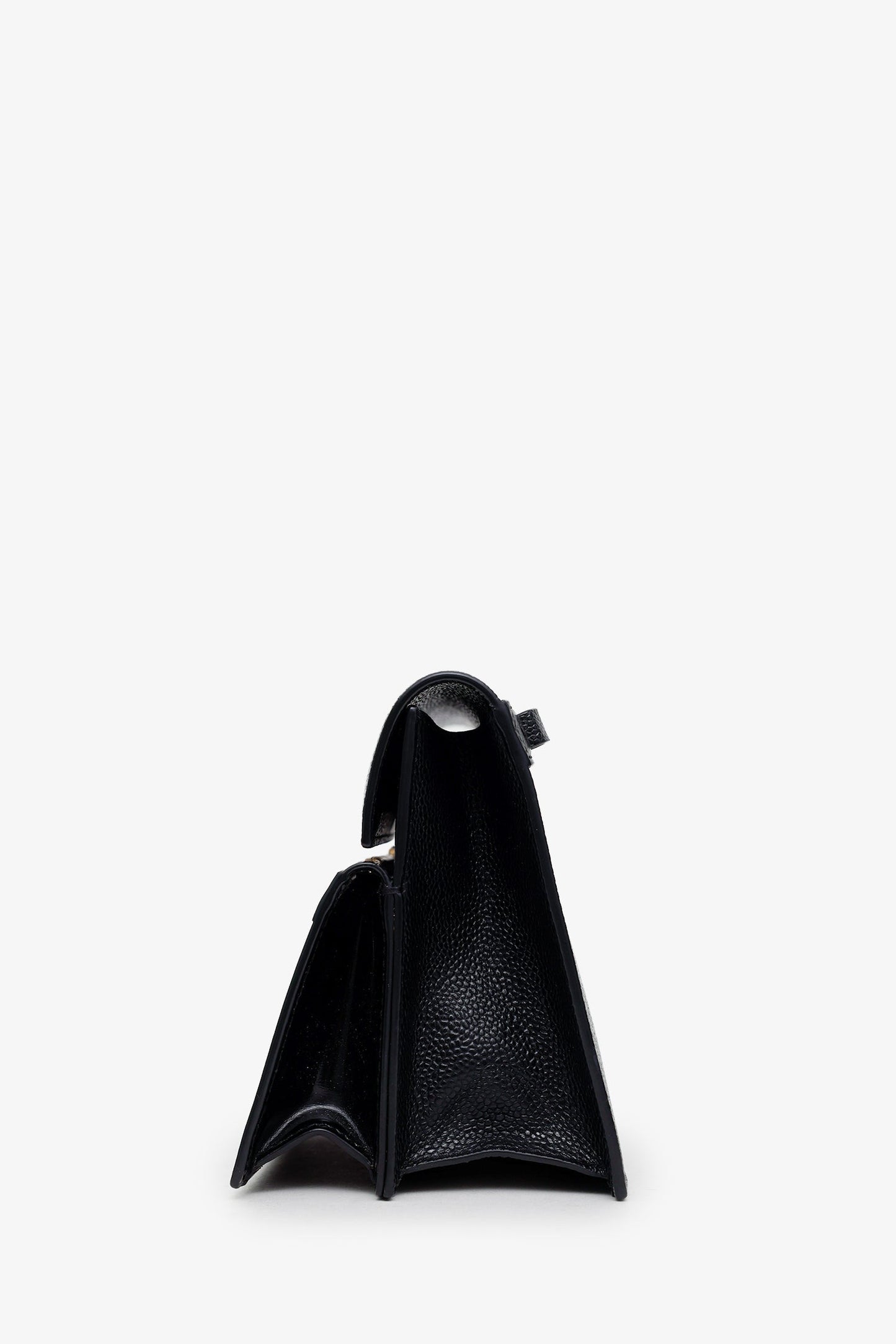 Thom Browne Black Grained Leather Lady Folio Crossbody Bag