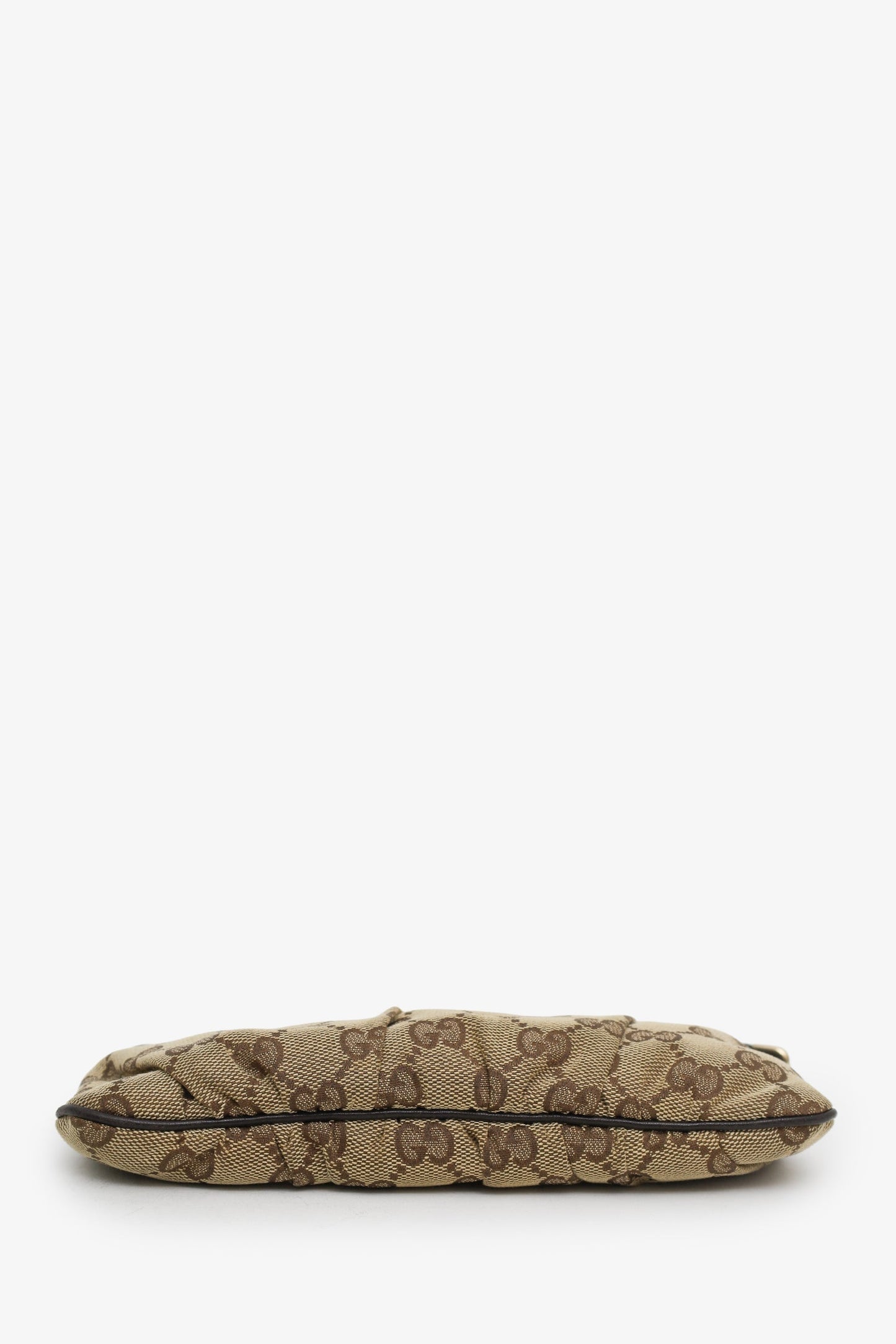 Gucci Beige/Ebony GG Canvas D-Ring Wristlet Pochette Bag