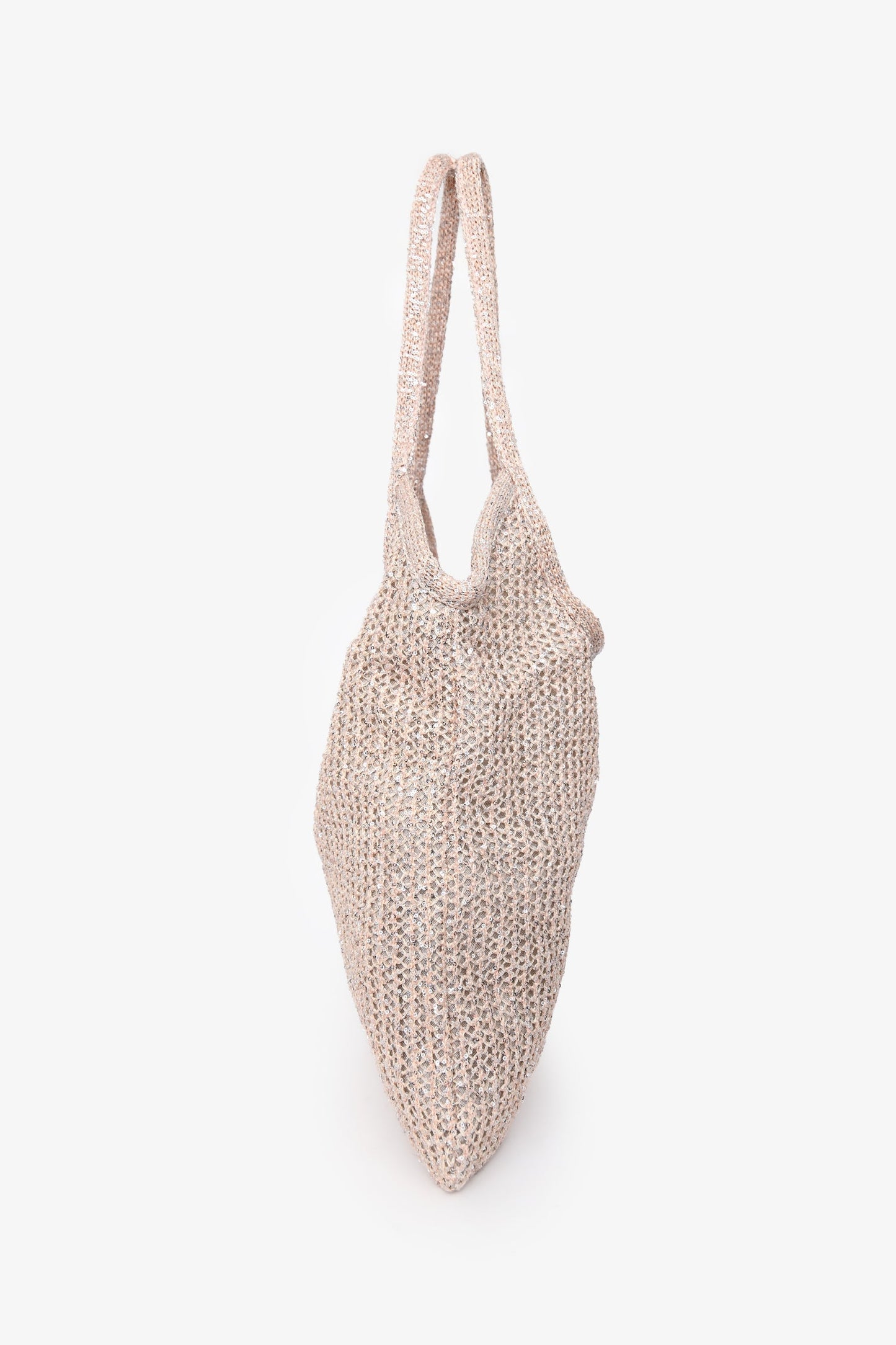 Miu Miu Blush Sequin Mesh Ivy Bag with Leather Pouch