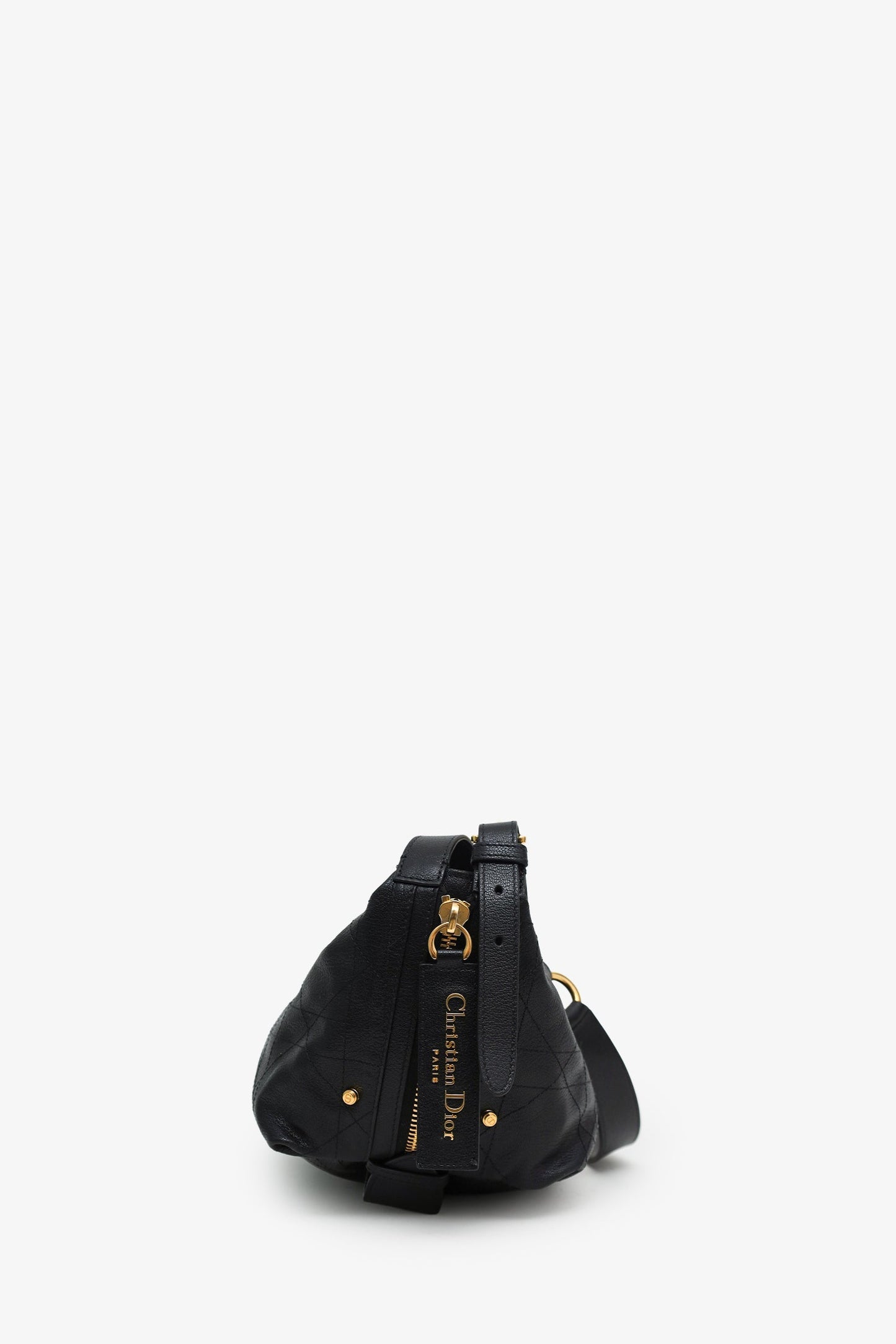 Christian Dior 2024 Black Grained Calfskin Medium D-Journey Bag